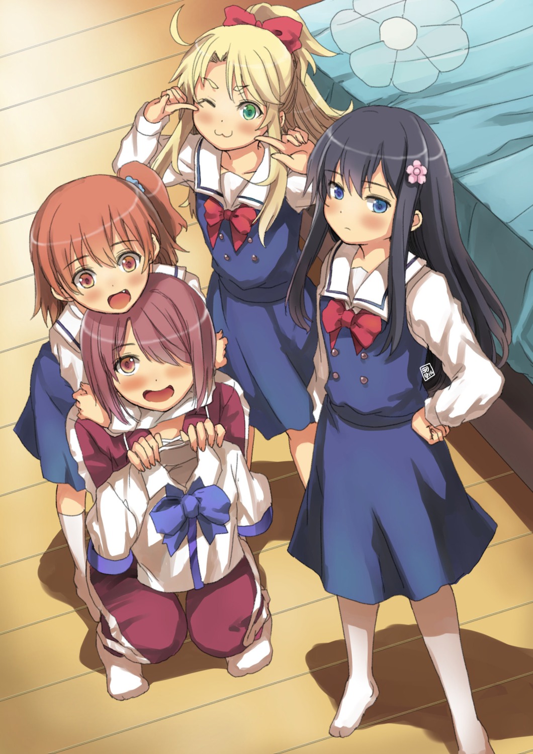 garimpeiro, gym_uniform, himesaka_noa, hoshino_hinata, hoshino_miyako_(wataten), seifuku, shirosaki_hana, watashi_ni_tenshi_ga_maiorita!