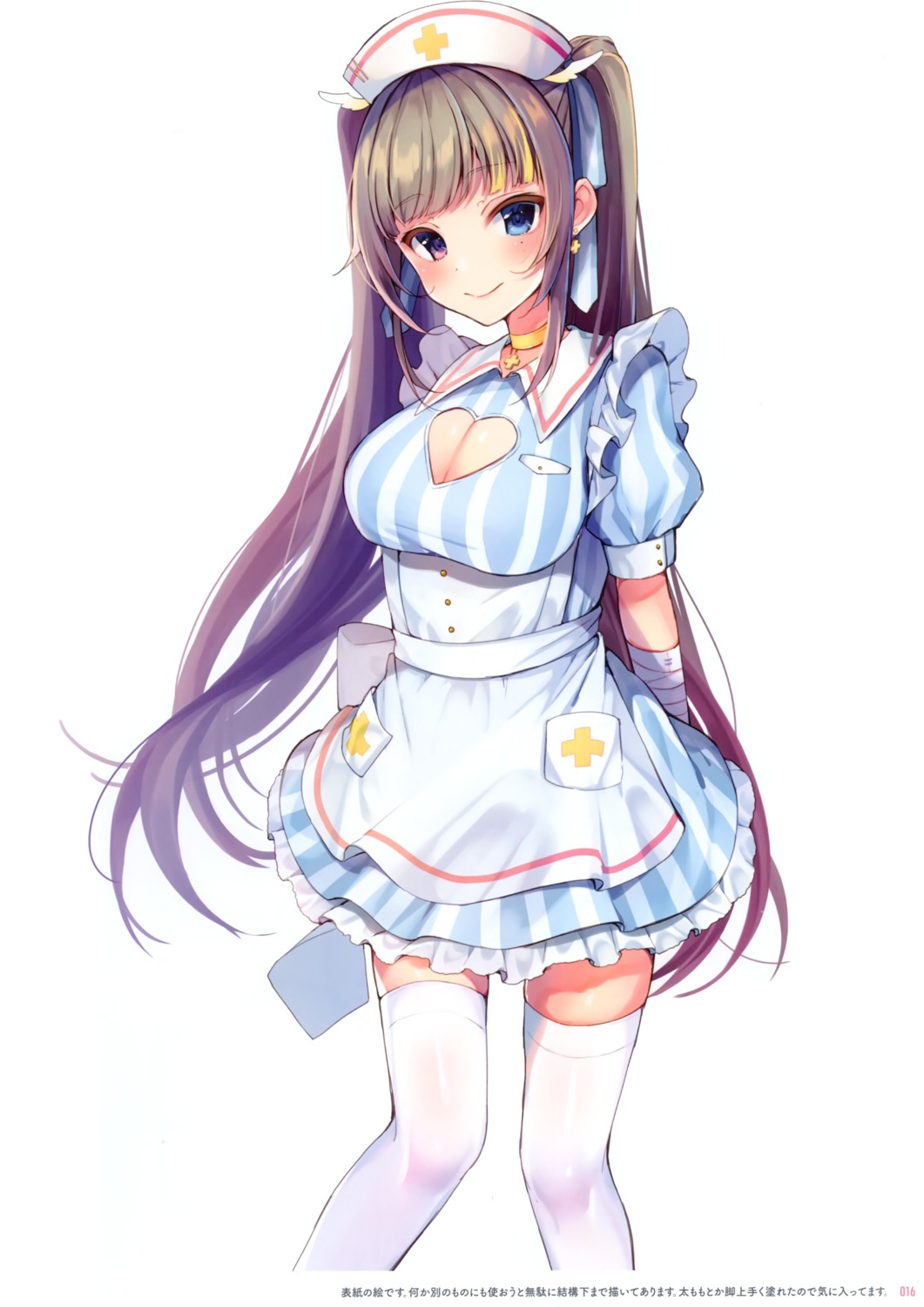 bandages, cleavage, momoirone, nurse, thighhighs
