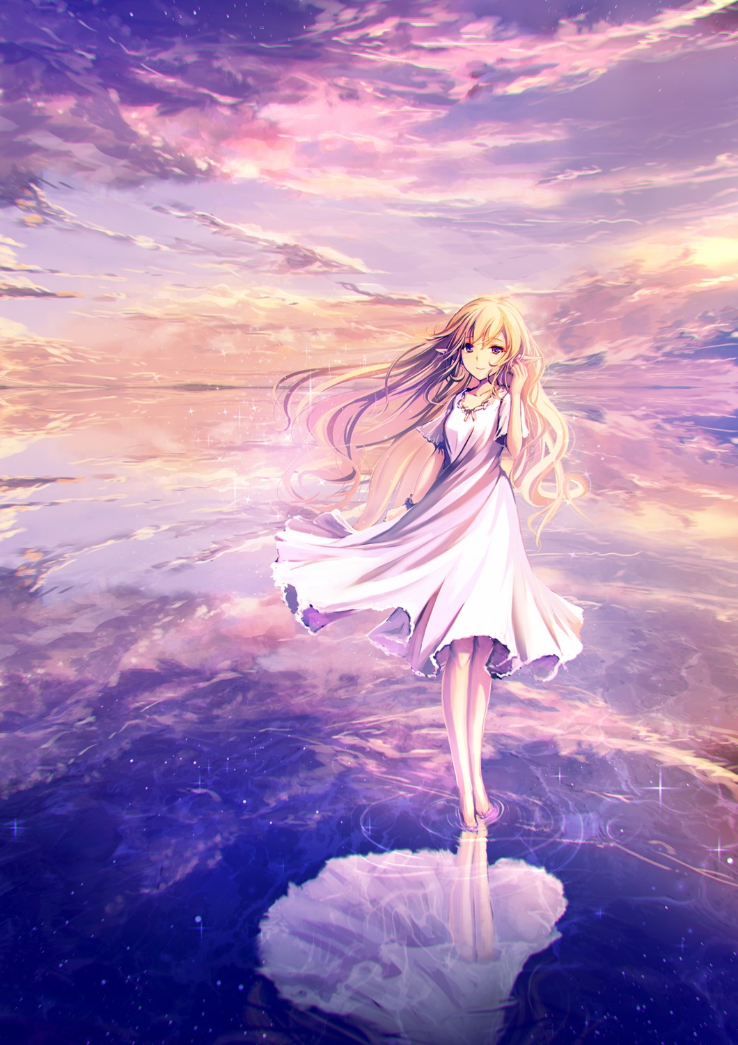 dress, pointy_ears, skirt_lift, tenmaso