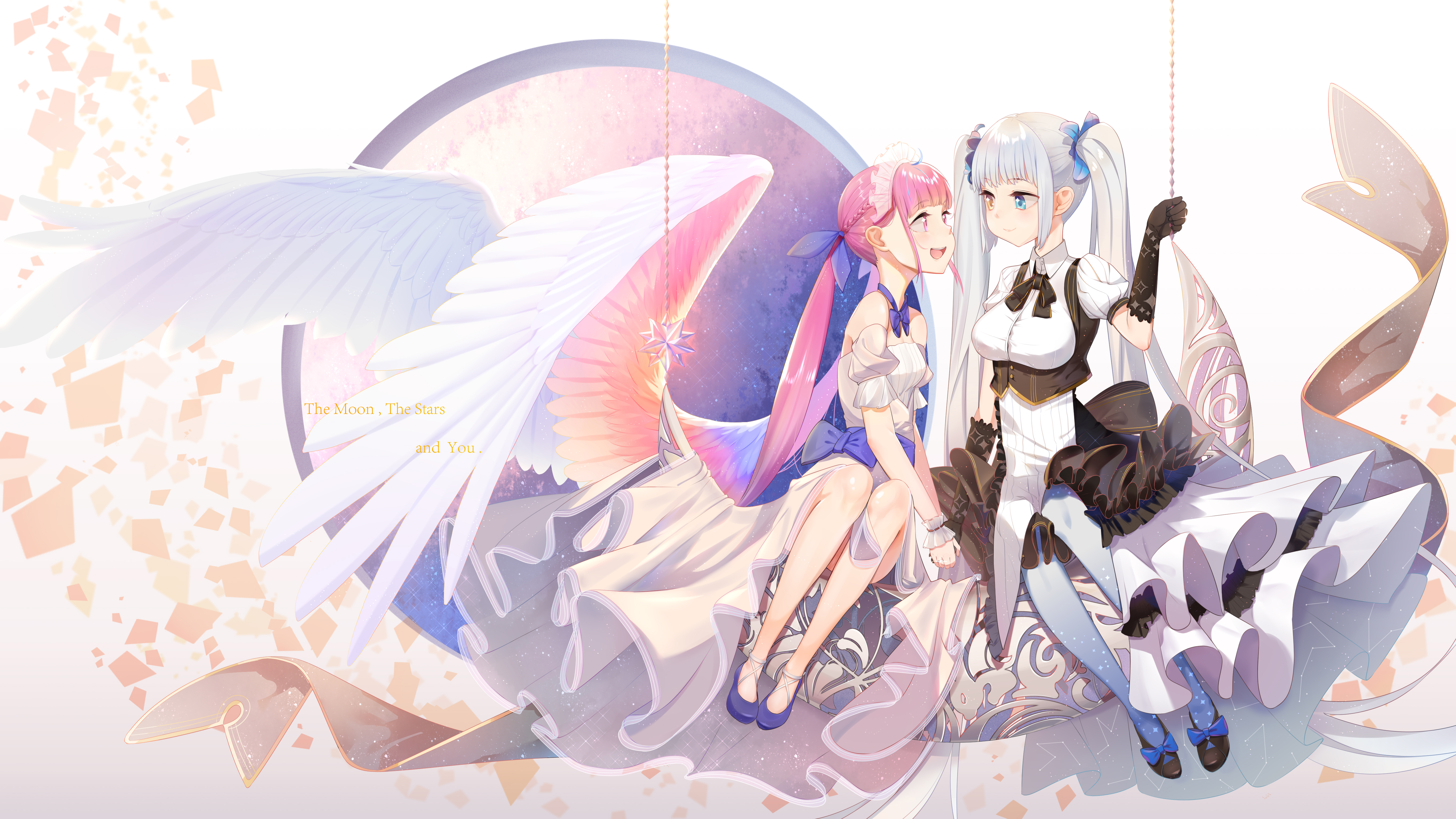 crossover, dress, heels, heterochromia, hololive, kagura_mea, kagura_mea_channel, maid