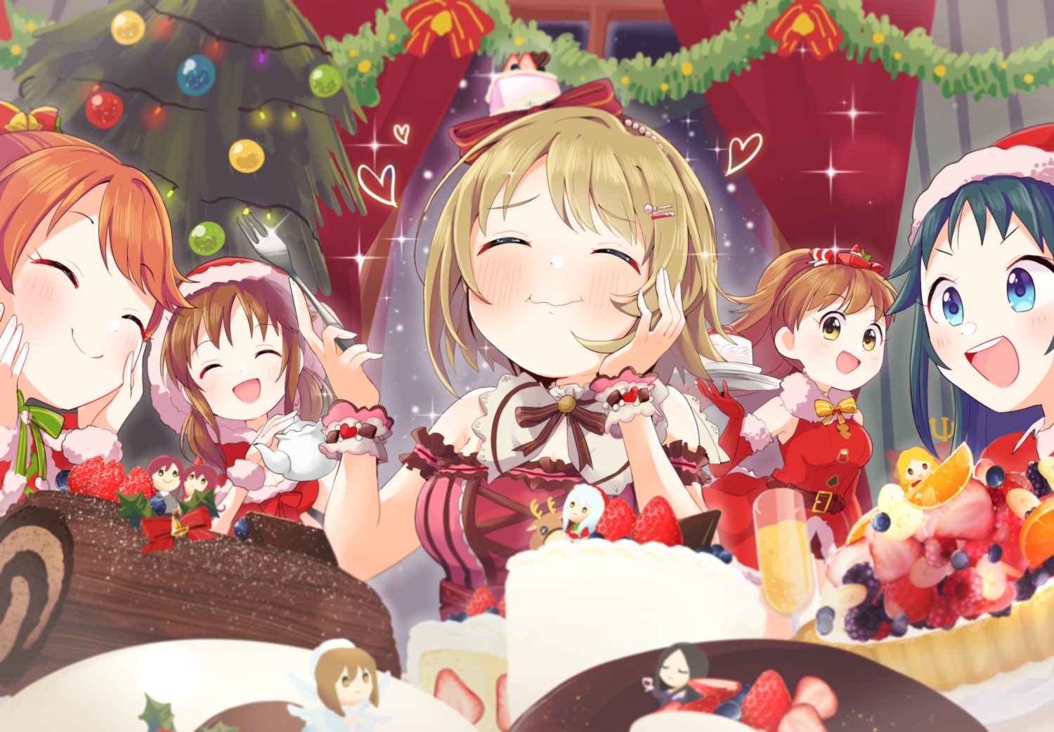 chobota, christmas, makihara_shiho, mimura_kanako, nanjou_hikaru, shiina_noriko, the_idolm@ster, the_idolm@ster_cinderella_girls