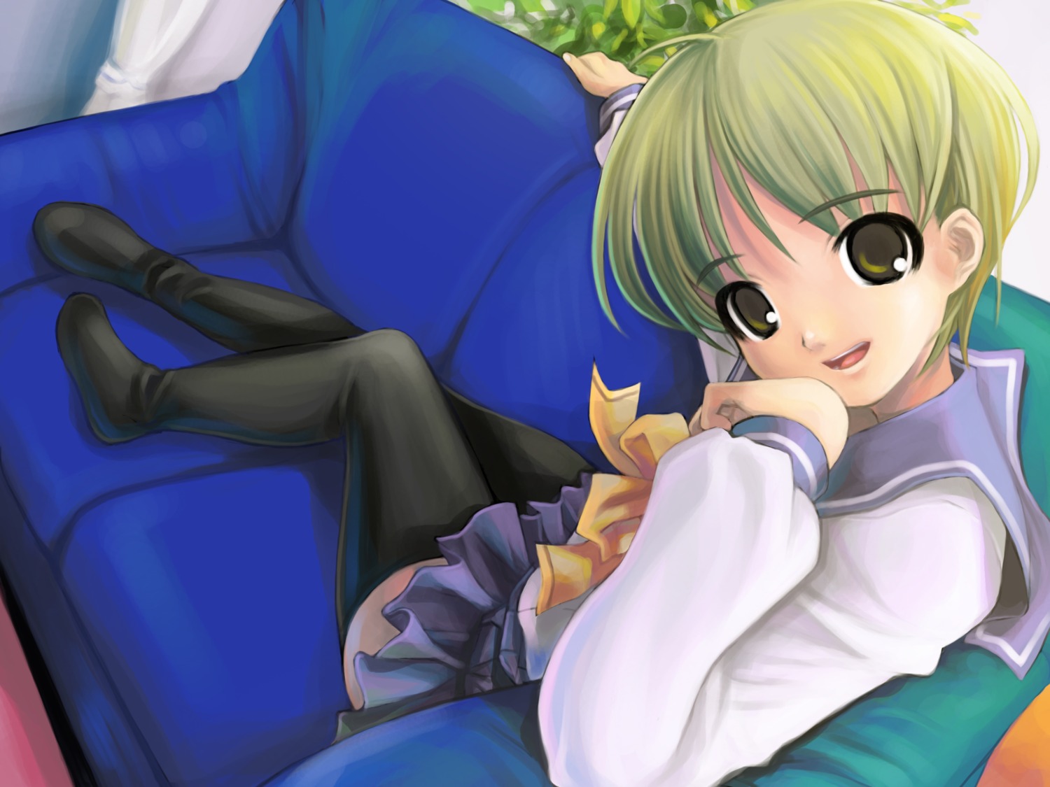 memories_off, mikazuki_akira, otowa_kaoru, seifuku, thighhighs, tri-moon!, wallpaper