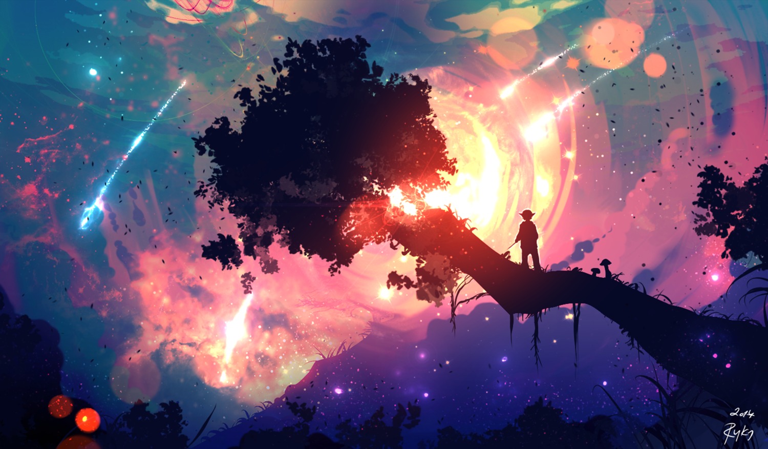 landscape, ryky, silhouette