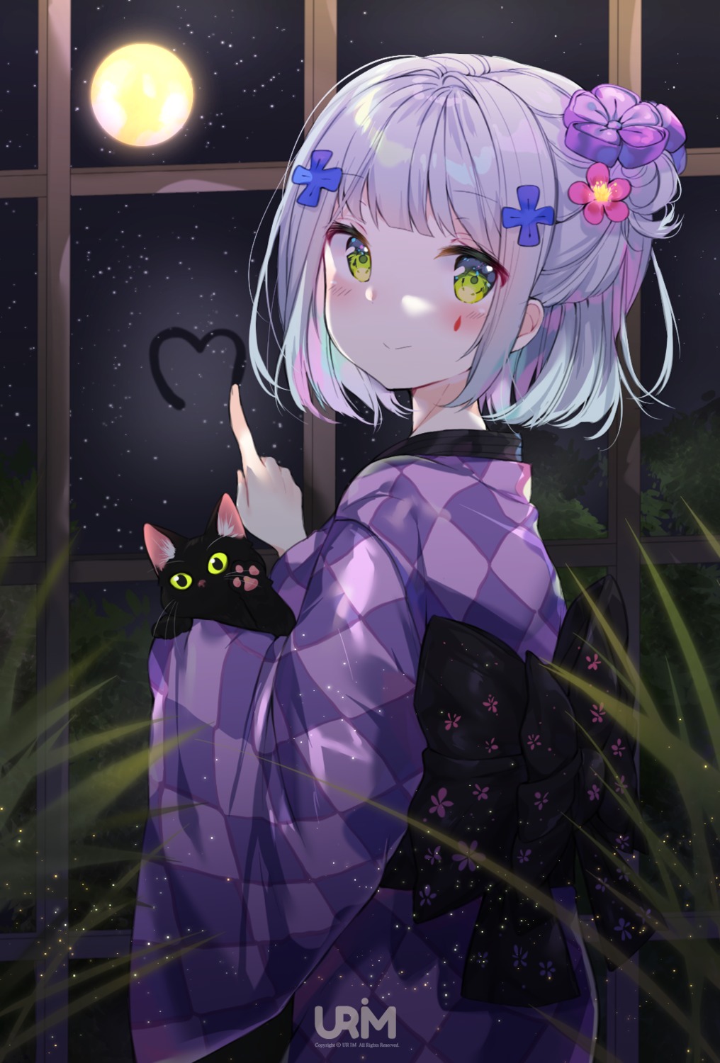 girls_frontline, hk416_(girls_frontline), neko, urim_(paintur), yukata