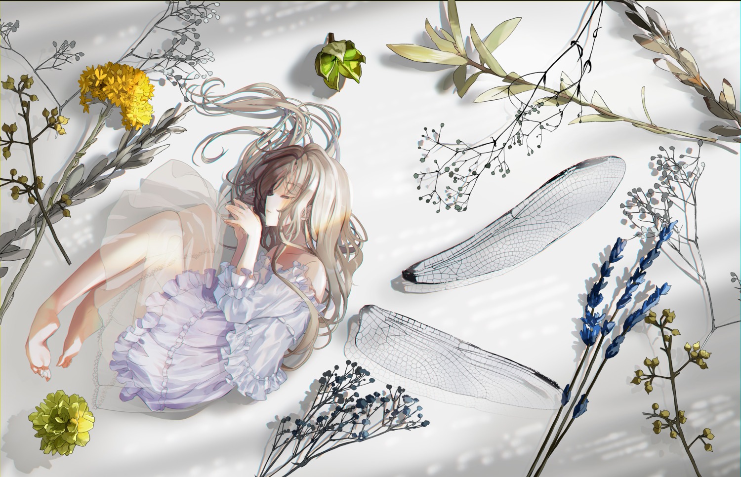 dress, naruse_chisato, see_through, skirt_lift