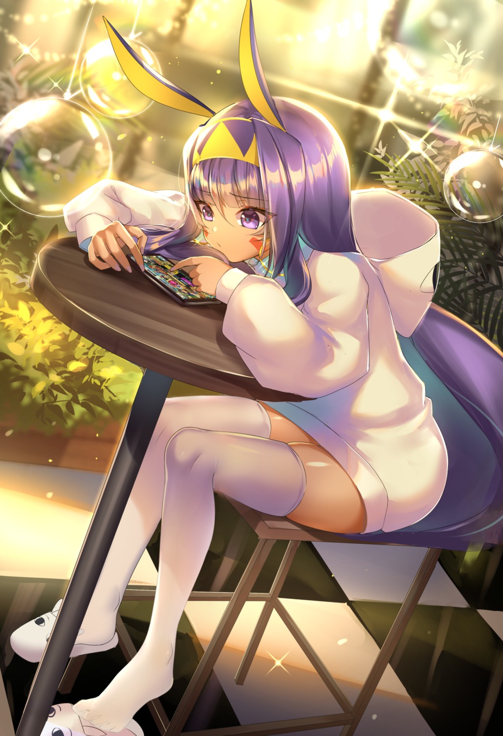 animal_ears, bunny_ears, dress, fate/grand_order, kernel_killer, nitocris_(fate), thighhighs
