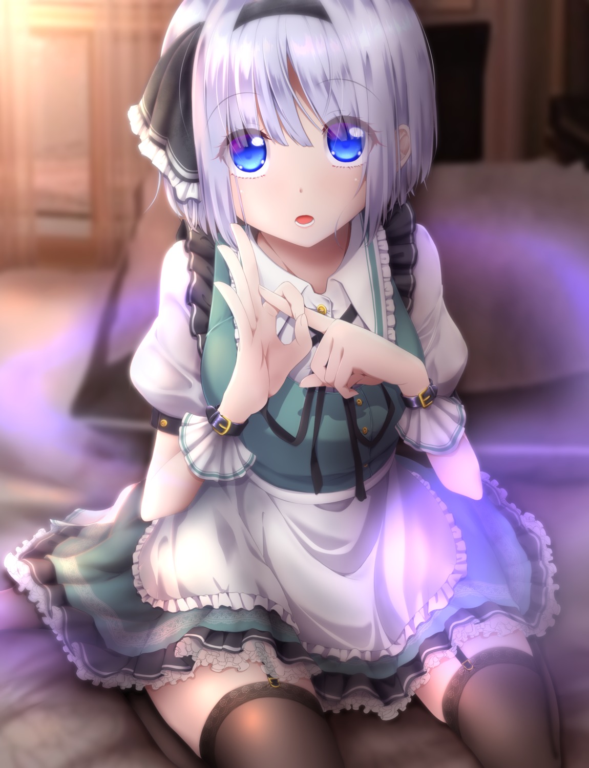 evandragon, konpaku_youmu, maid, stockings, thighhighs, touhou