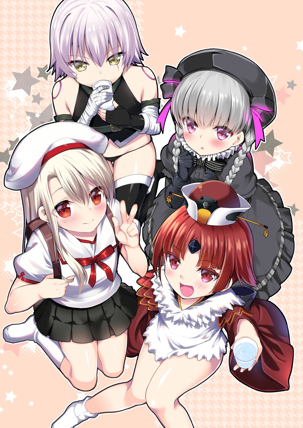 bandages, benienma_(fate/grand_order), dress, fate/grand_order, illyasviel_von_einzbern, jack_the_ripper, lolita_fashion, nursery_rhyme_(fate/extra)