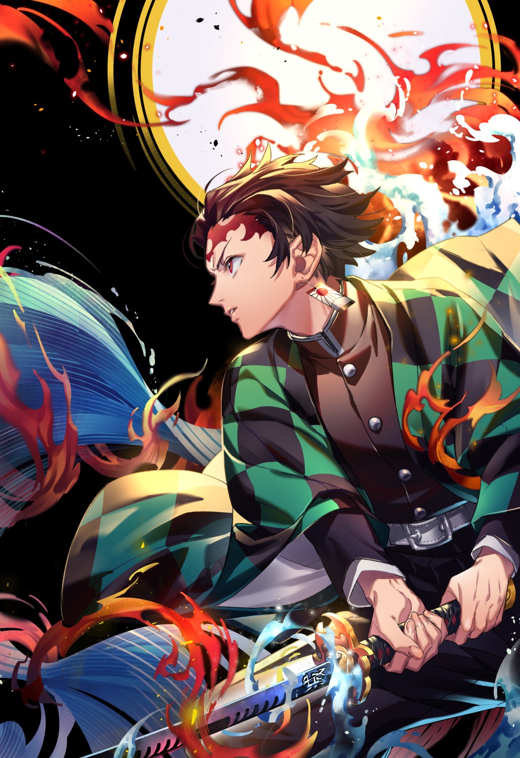 kamado_tanjirou, kimetsu_no_yaiba, male, sword, tenobe