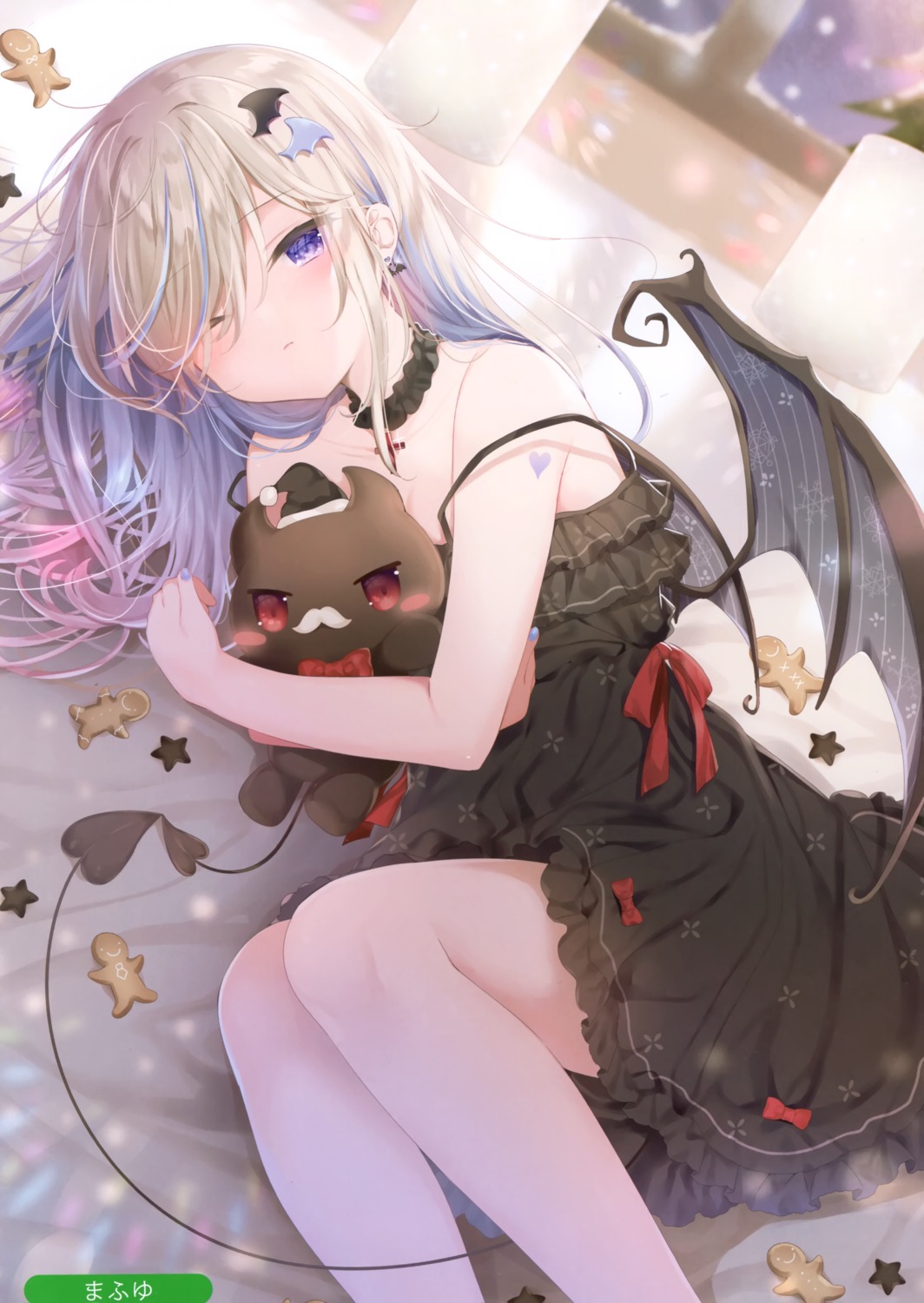 christmas, dress, mafuyu_(chibi21), melonbooks, ruty, tail, tattoo, wings