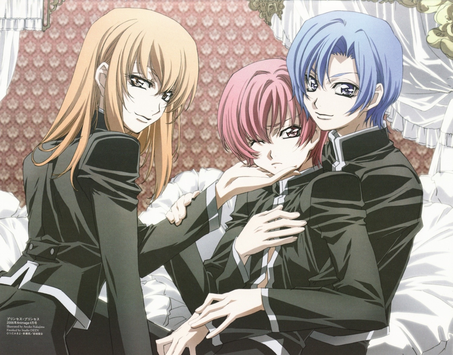 kouno_tooru, male, nakajima_atsuko, princess_princess, shihoudani_yuujirou, yaoi, yutaka_mikoto