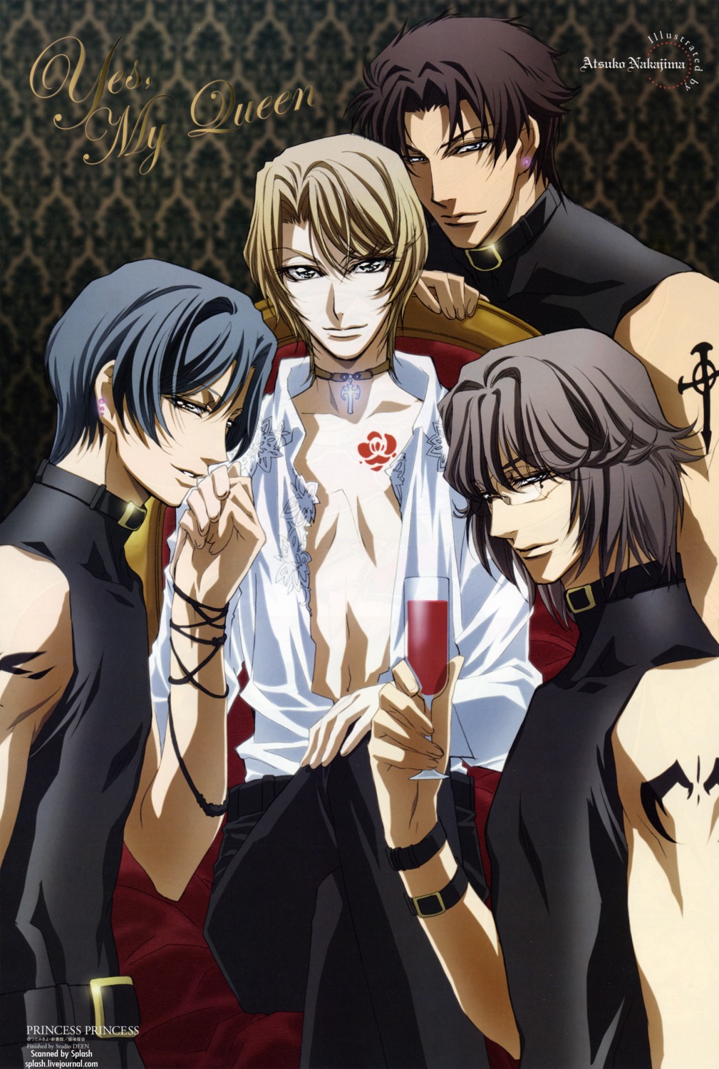 bleed_through, male, megane, nakajima_atsuko, princess_princess, watermark, yaoi