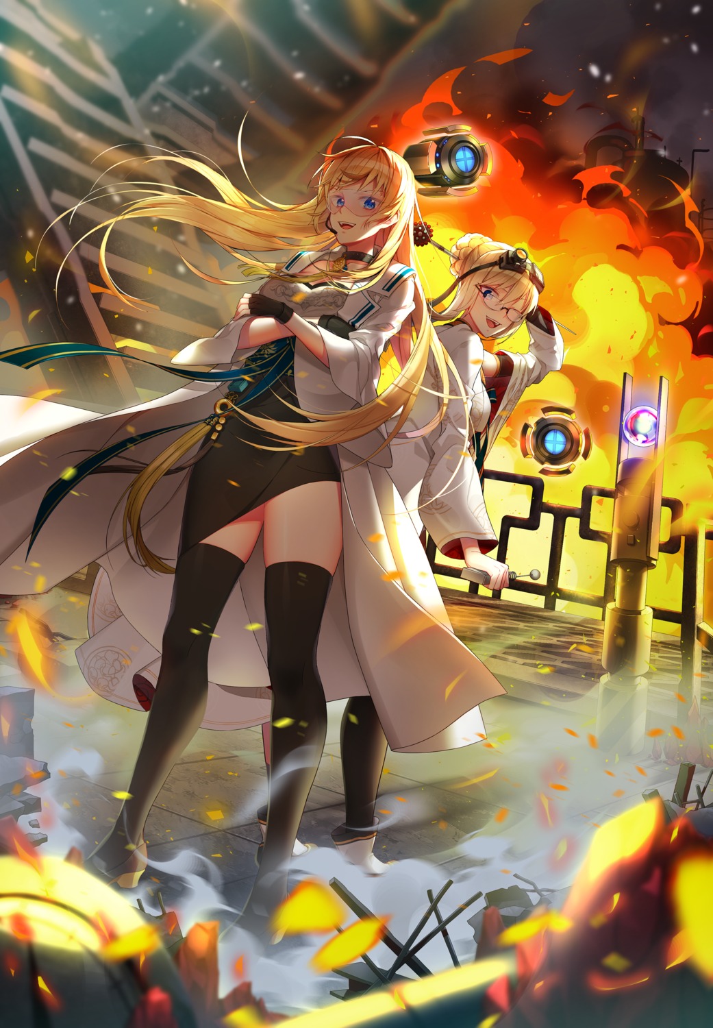 cleavage, dungeon_fighter, heels, megane, milcona, thighhighs