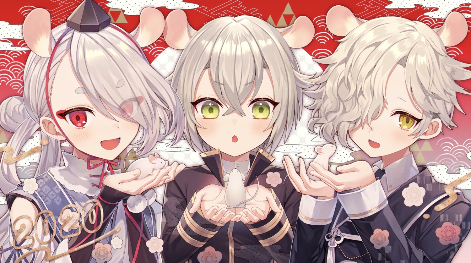 abandon_ranka, animal_ears, gokotai, hotaru_maru, ima-no-tsurugi, japanese_clothes, touken_ranbu, trap