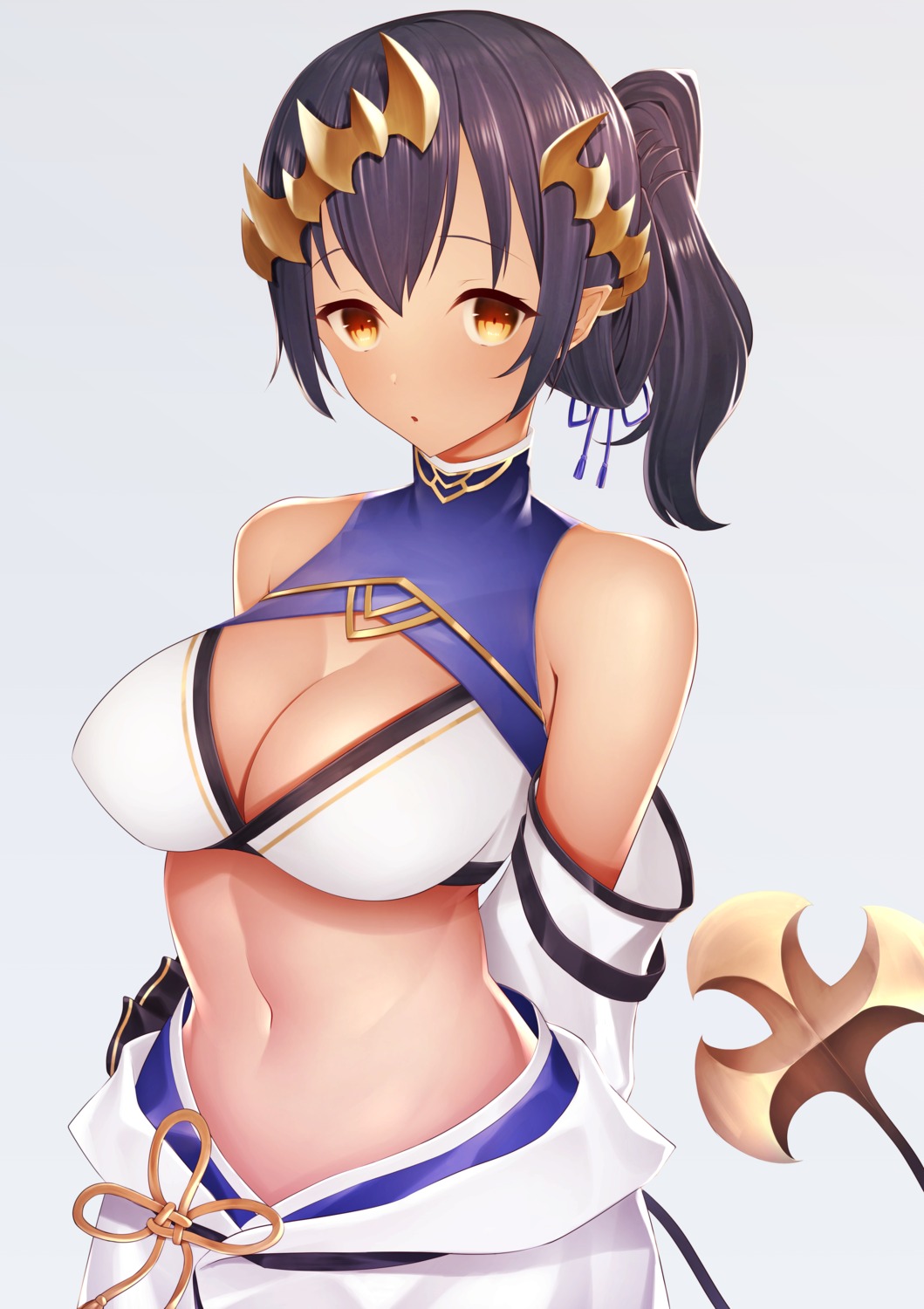 cleavage, honey_strap, nanashi_inc., sankakkee, shimamura_charlotte, tail