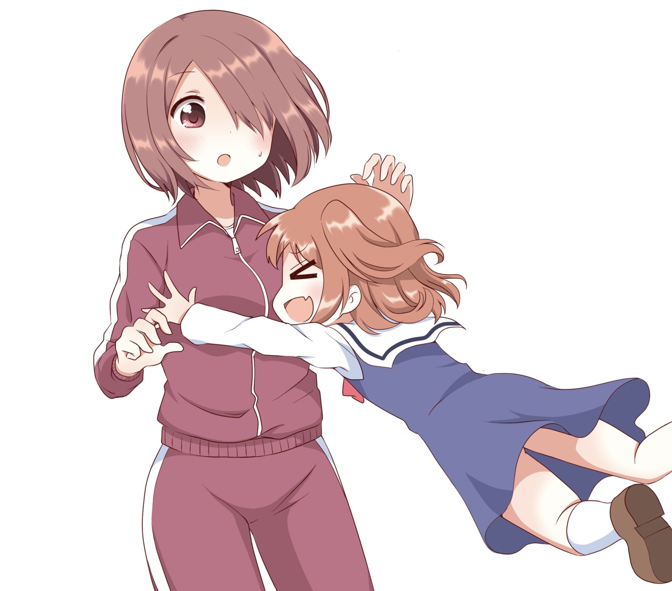 gym_uniform, hoshino_hinata, hoshino_miyako_(wataten), seifuku, usagi_kouen, watashi_ni_tenshi_ga_maiorita!, yuri