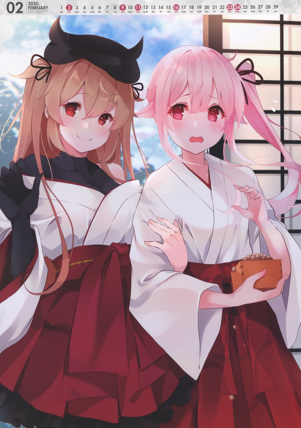 calendar, harusame_(kancolle), kantai_collection, kujou_ichiso, miko, murasame_(kancolle)