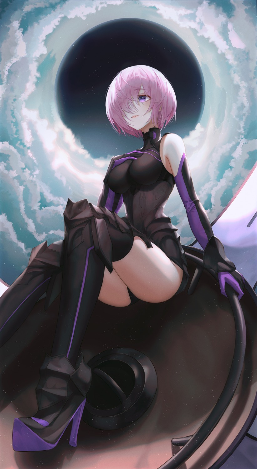 armor, fate/grand_order, heels, leotard, mash_kyrielight, thighhighs, xeonomi