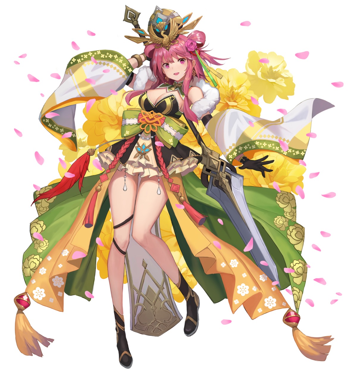 cleavage, houchi_shoujo, japanese_clothes, sl86, weapon