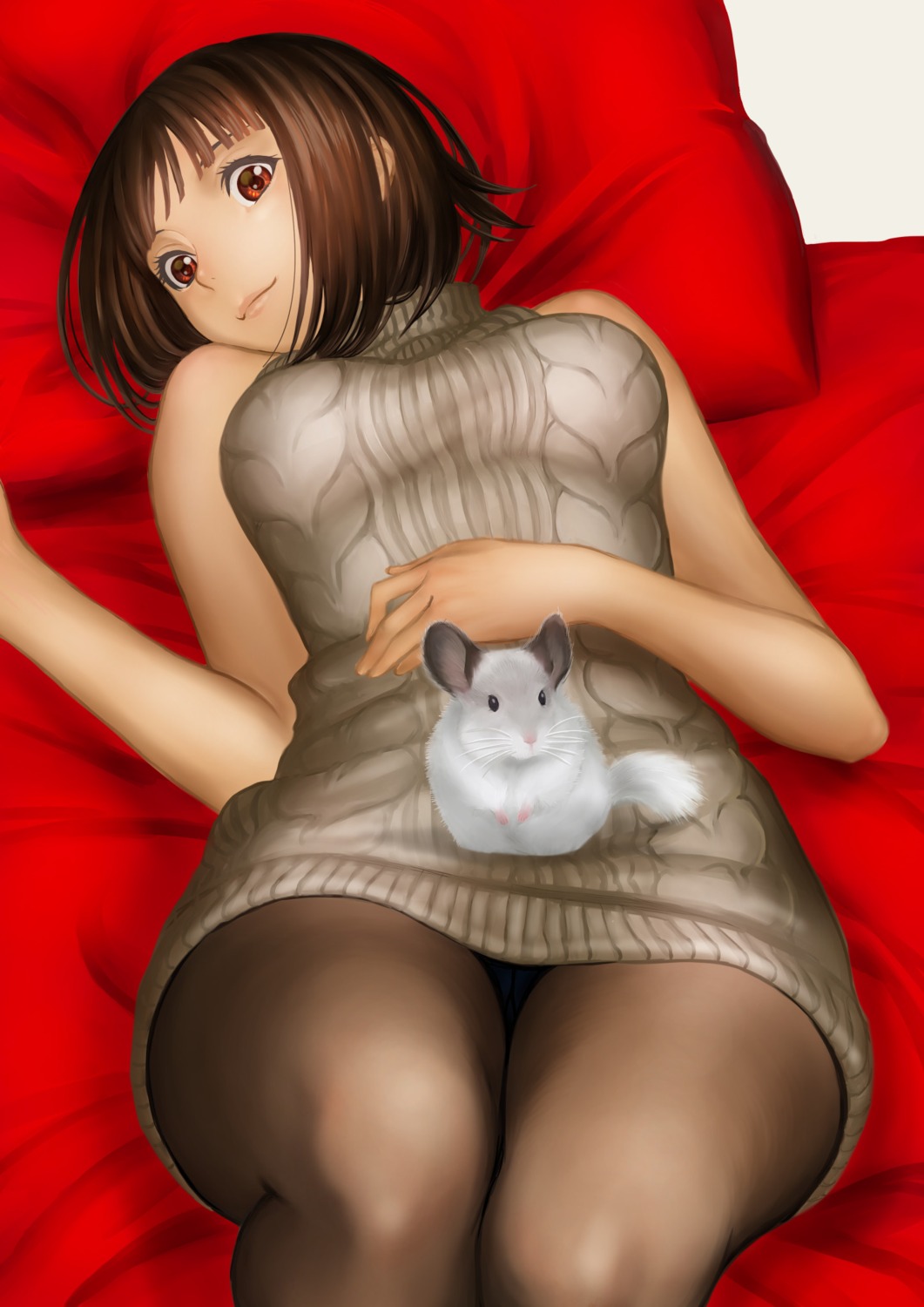 dress, kyodairobo, pantyhose, sweater
