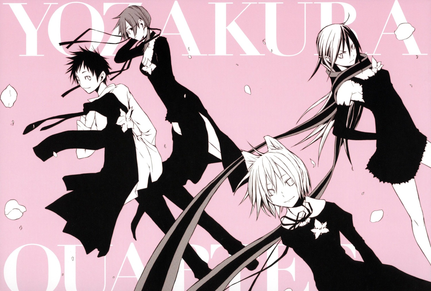 animal_ears, cleavage, dress, gothic_lolita, hiizumi_akina, isone_kotoha, lolita_fashion, megane