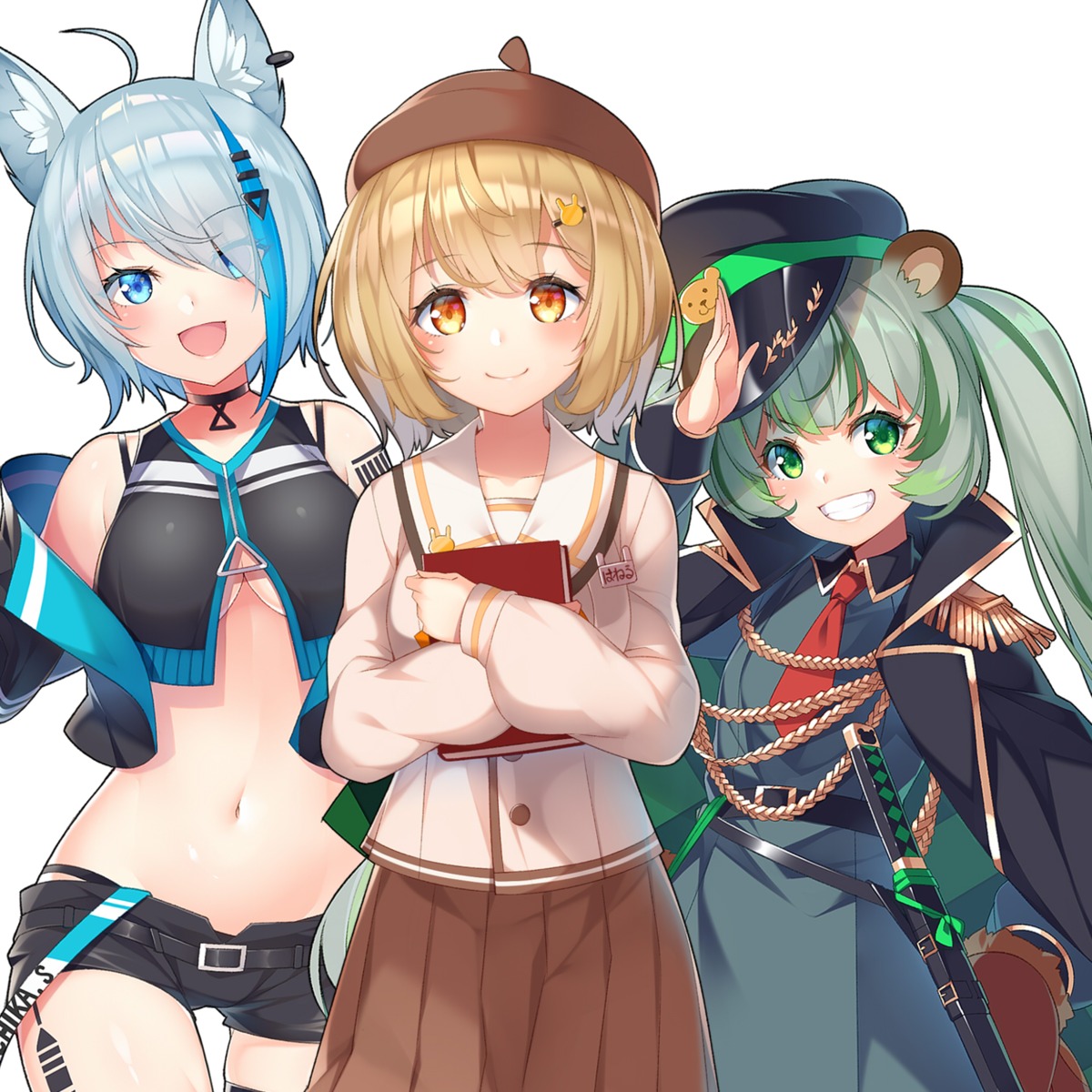 animal_ears, animare, cleavage, hinokuma_ran, inaba_haneru, kokka_han, nanashi_inc., no_bra