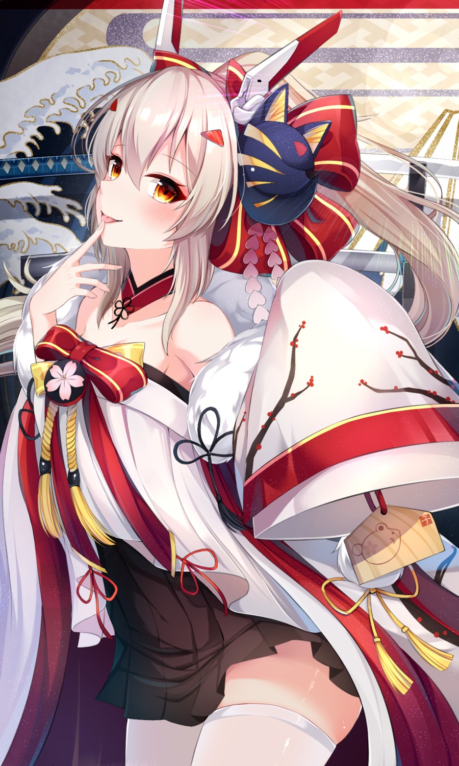 ayanami_(azur_lane), azur_lane, japanese_clothes, nya_rl, thighhighs