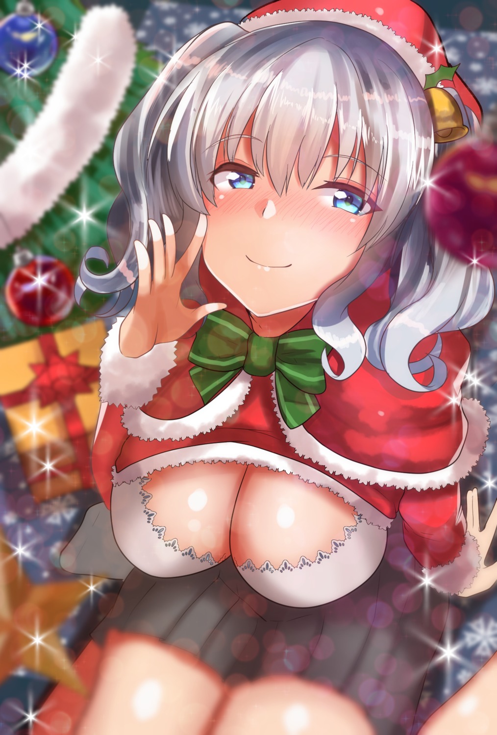 abi, christmas, cleavage, kantai_collection, kashima_(kancolle)