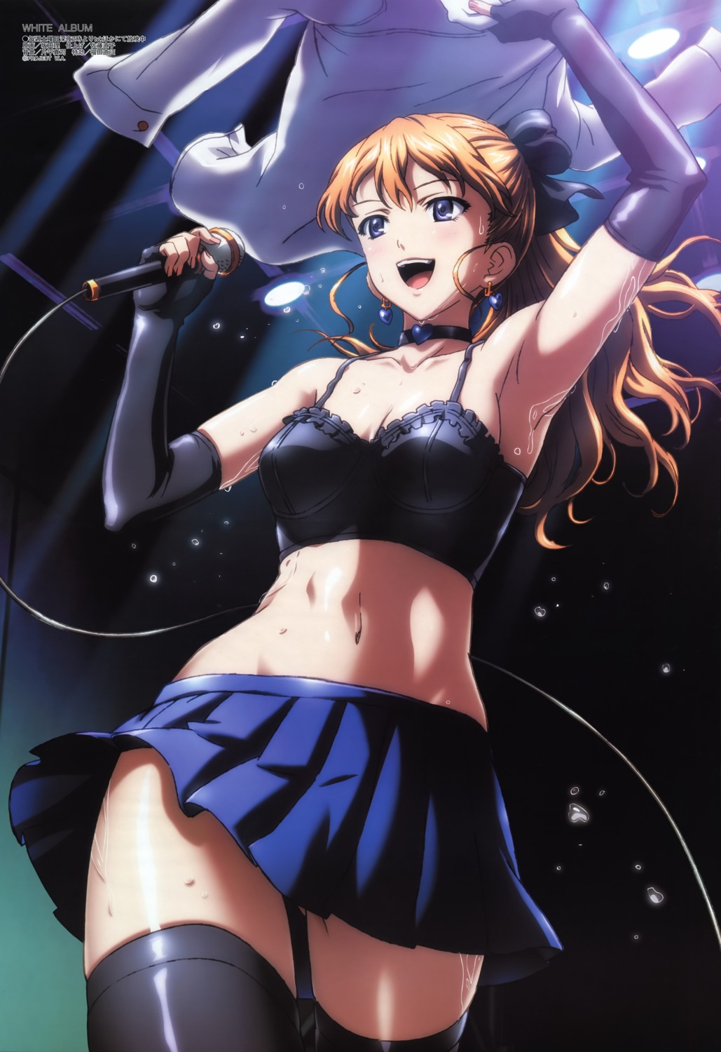 bra, cleavage, ogata_rina, sakata_osamu, thighhighs, undressing, wet, white_album