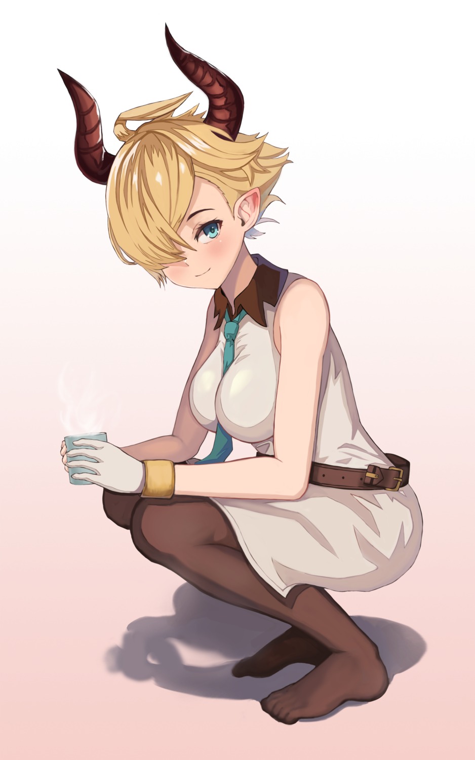 akira_(aristole), dress, granblue_fantasy, horns, laguna_(granblue_fantasy), pantyhose, pointy_ears