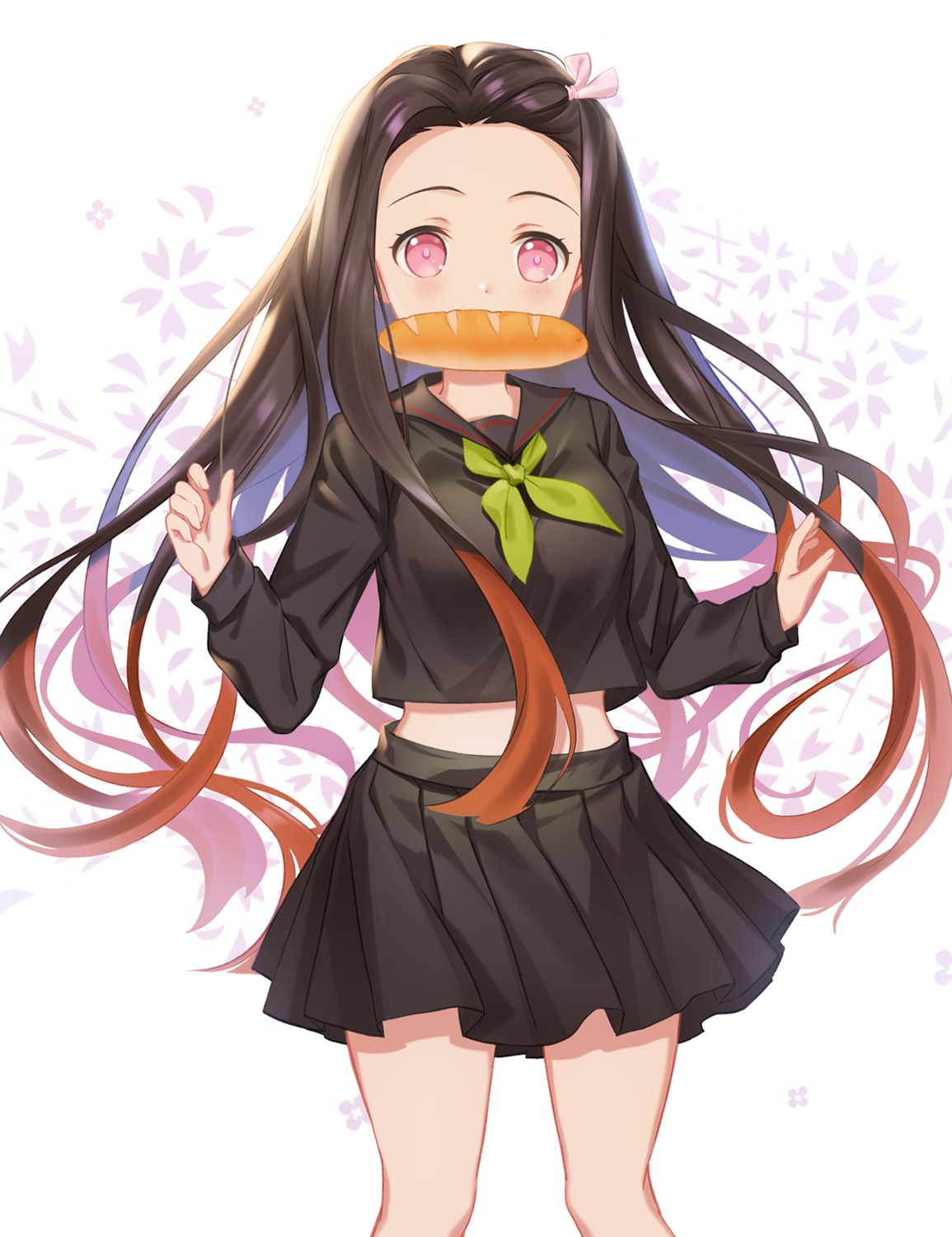 kamado_nezuko, kimetsu_no_yaiba, littleamber, seifuku