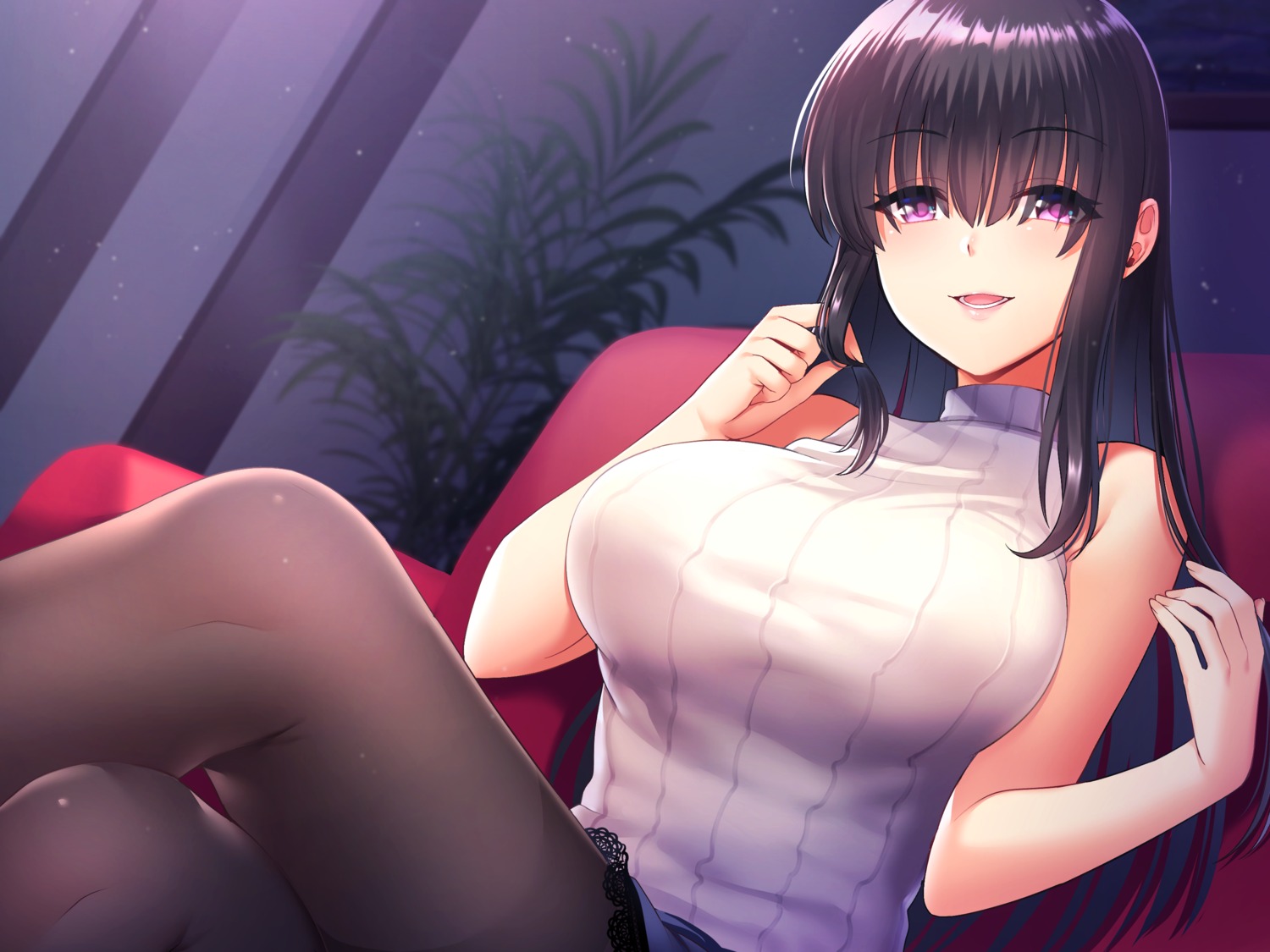 hoshina_meito, pantyhose, sweater