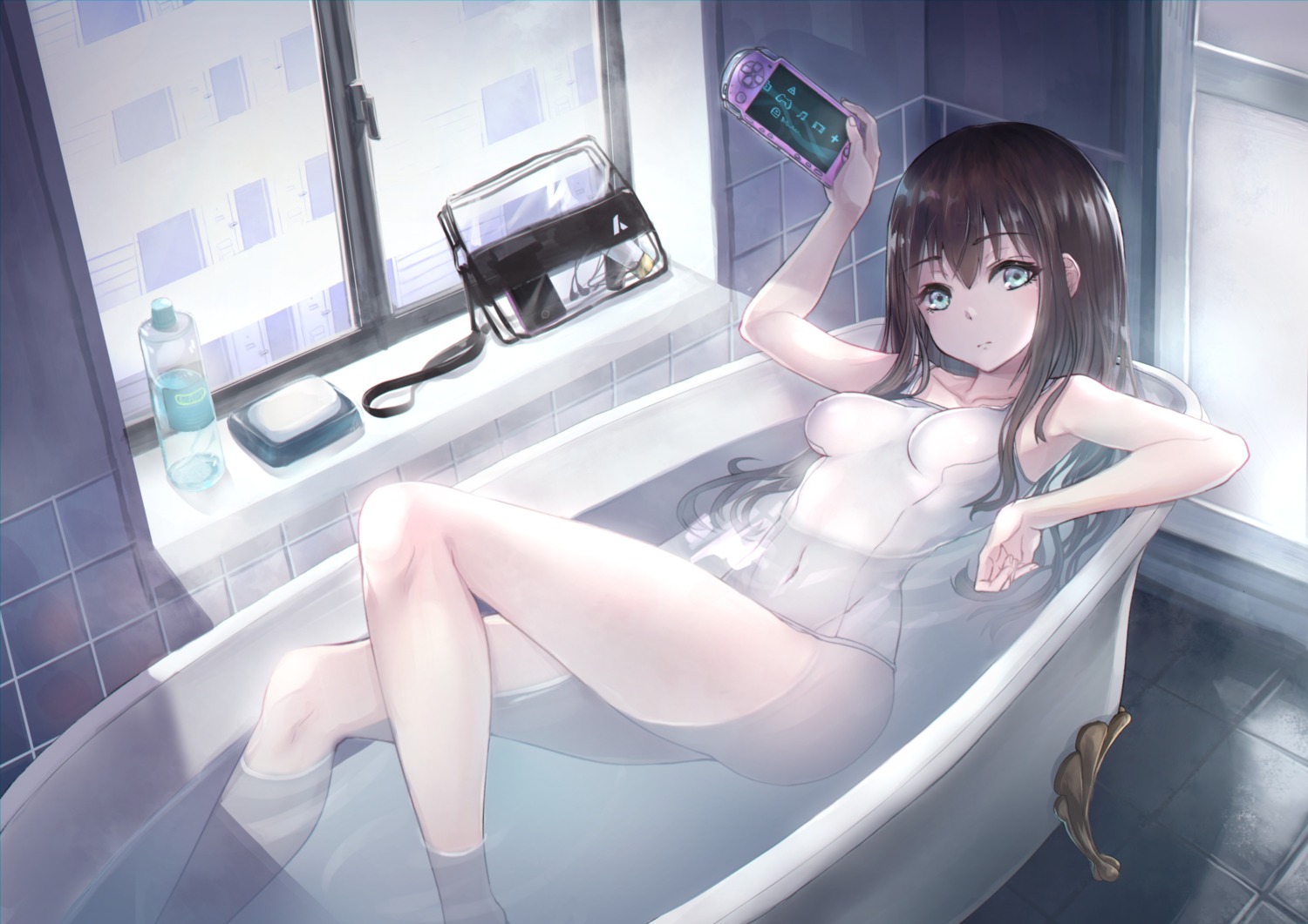 bathing, hakua_mill, school_swimsuit, swimsuits, wet