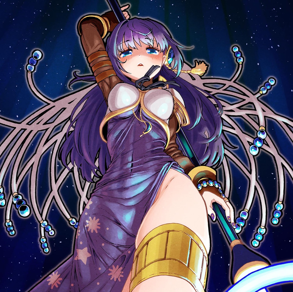 dress, garter, kanashimi, magia_record:_mahou_shoujo_madoka_magica_gaiden, mahou_shoujo_madoka_magica, nanami_yachiyo, weapon