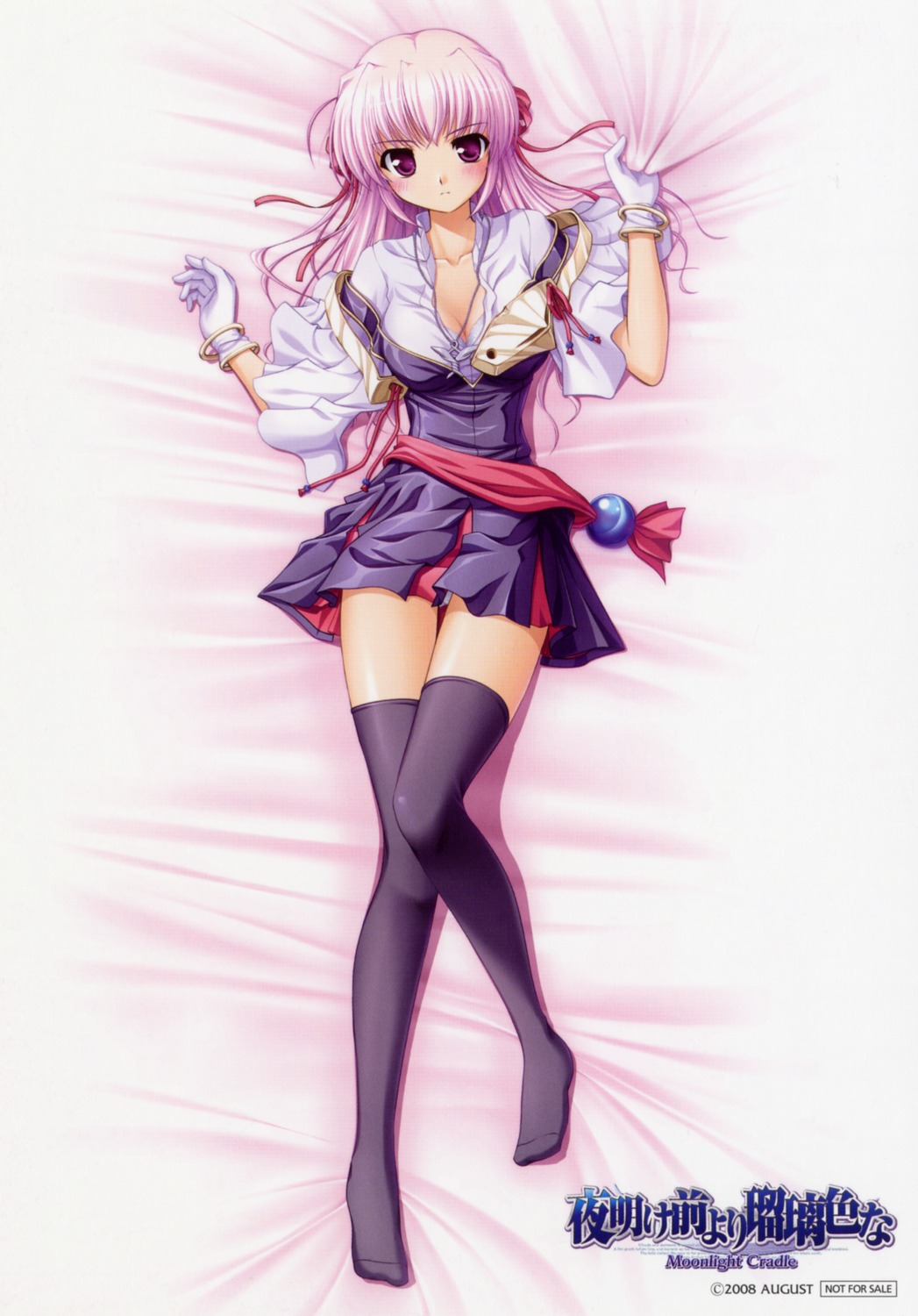 bekkankou, cleavage, dakimakura, estel_freesia, thighhighs, yoake_mae_yori_ruriiro_na