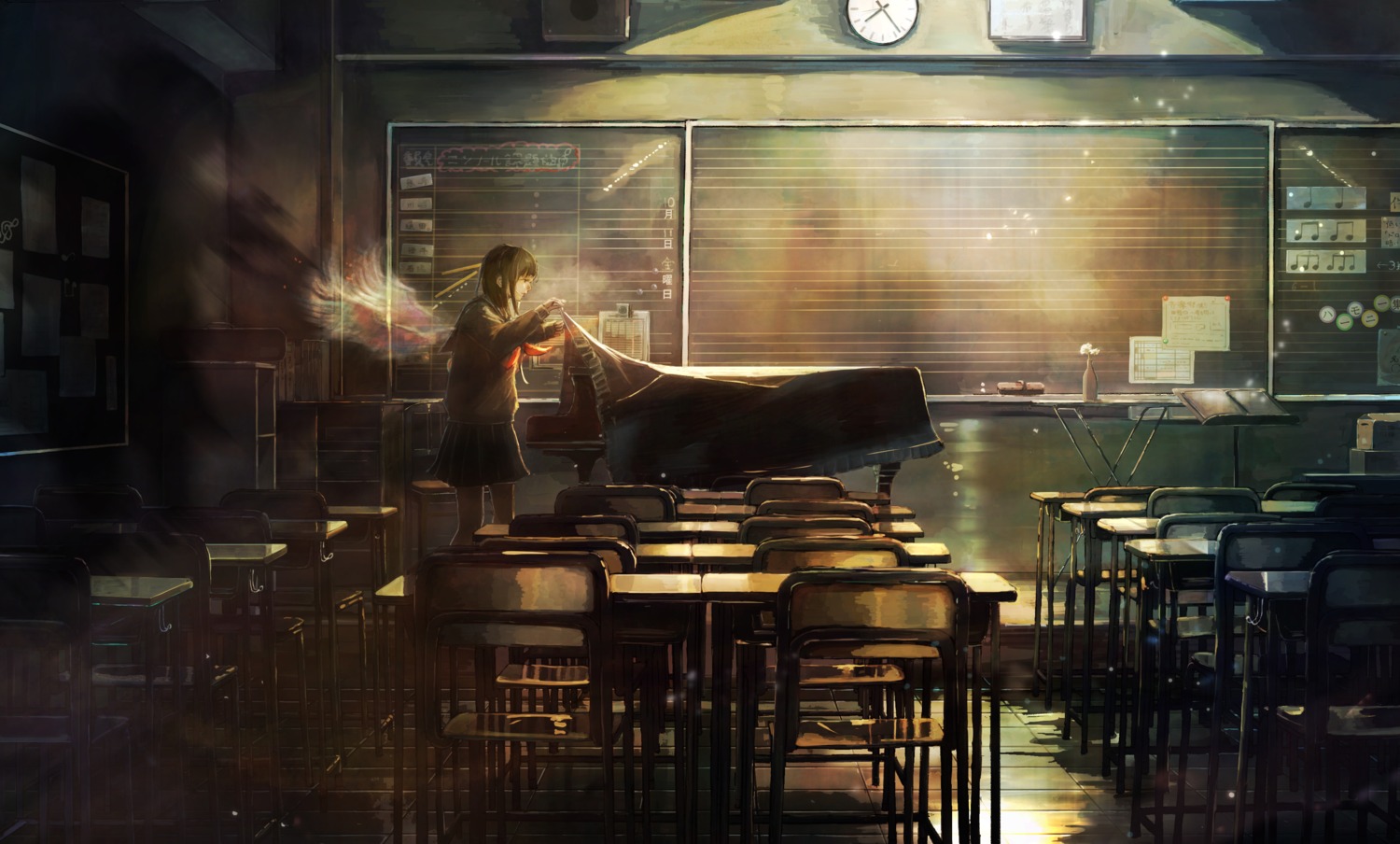 landscape, sakura_inu_(itoyatomo), seifuku, sweater, wings