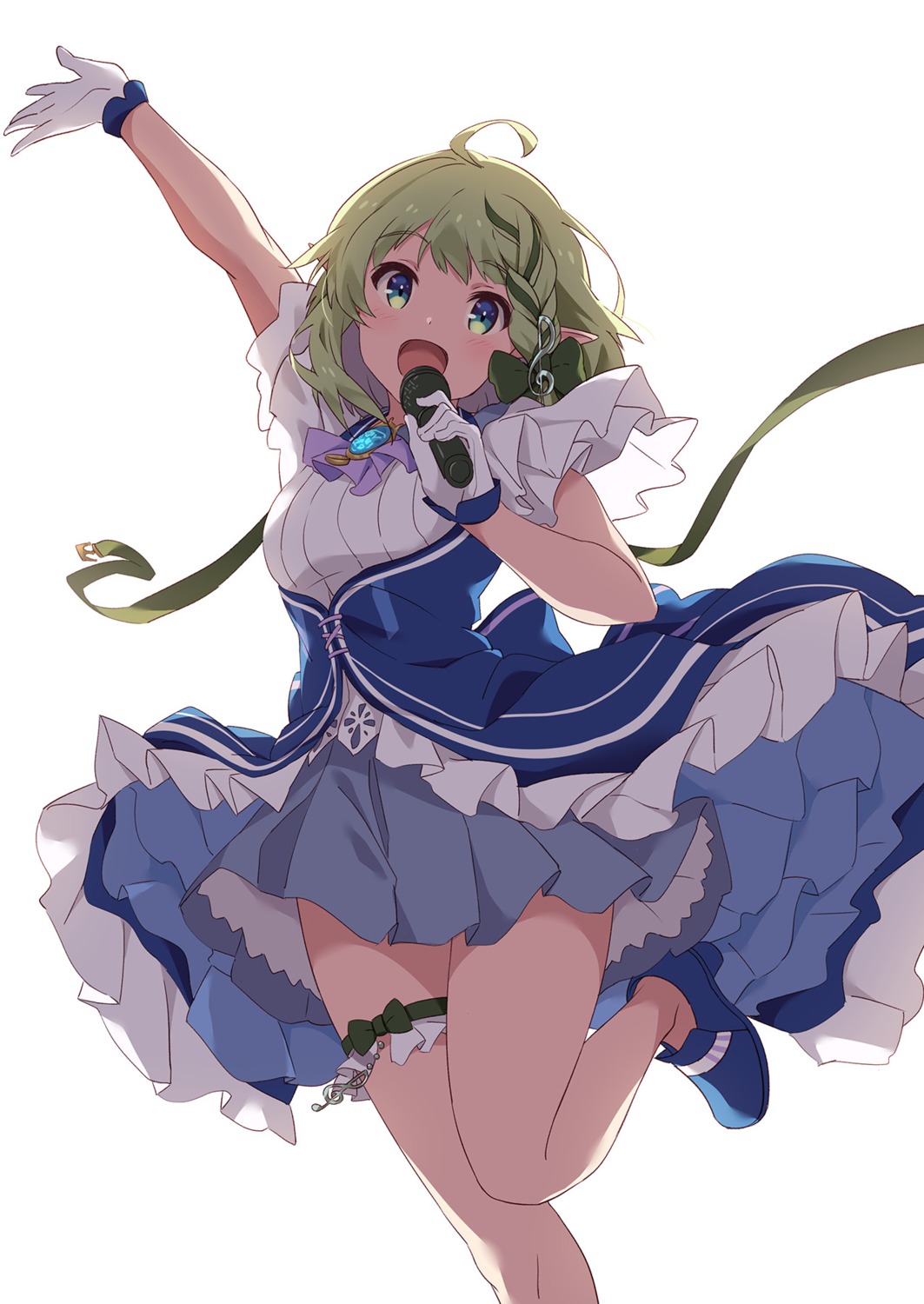 aria_project, garter, heels, narumi_nanami, pointy_ears, senjou_aria, skirt_lift