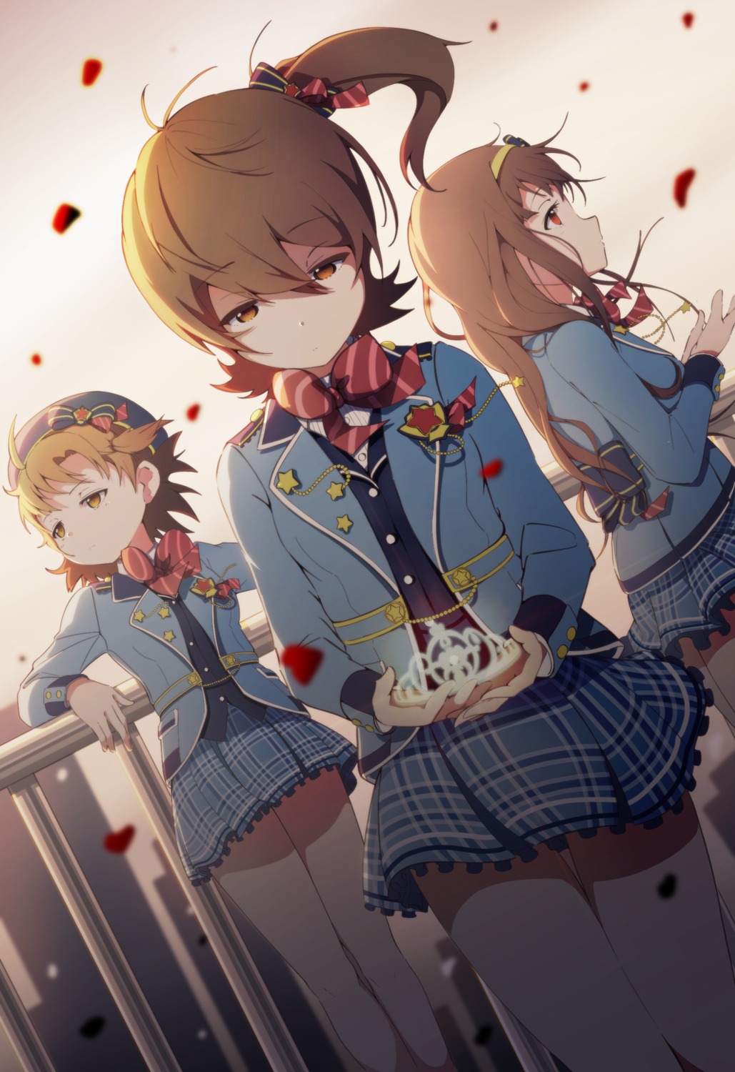 gyorui_(katsuwo_drawing), kasuga_mirai, tanaka_kotoha, the_idolm@ster, the_idolm@ster_million_live!, uniform, yabuki_kana