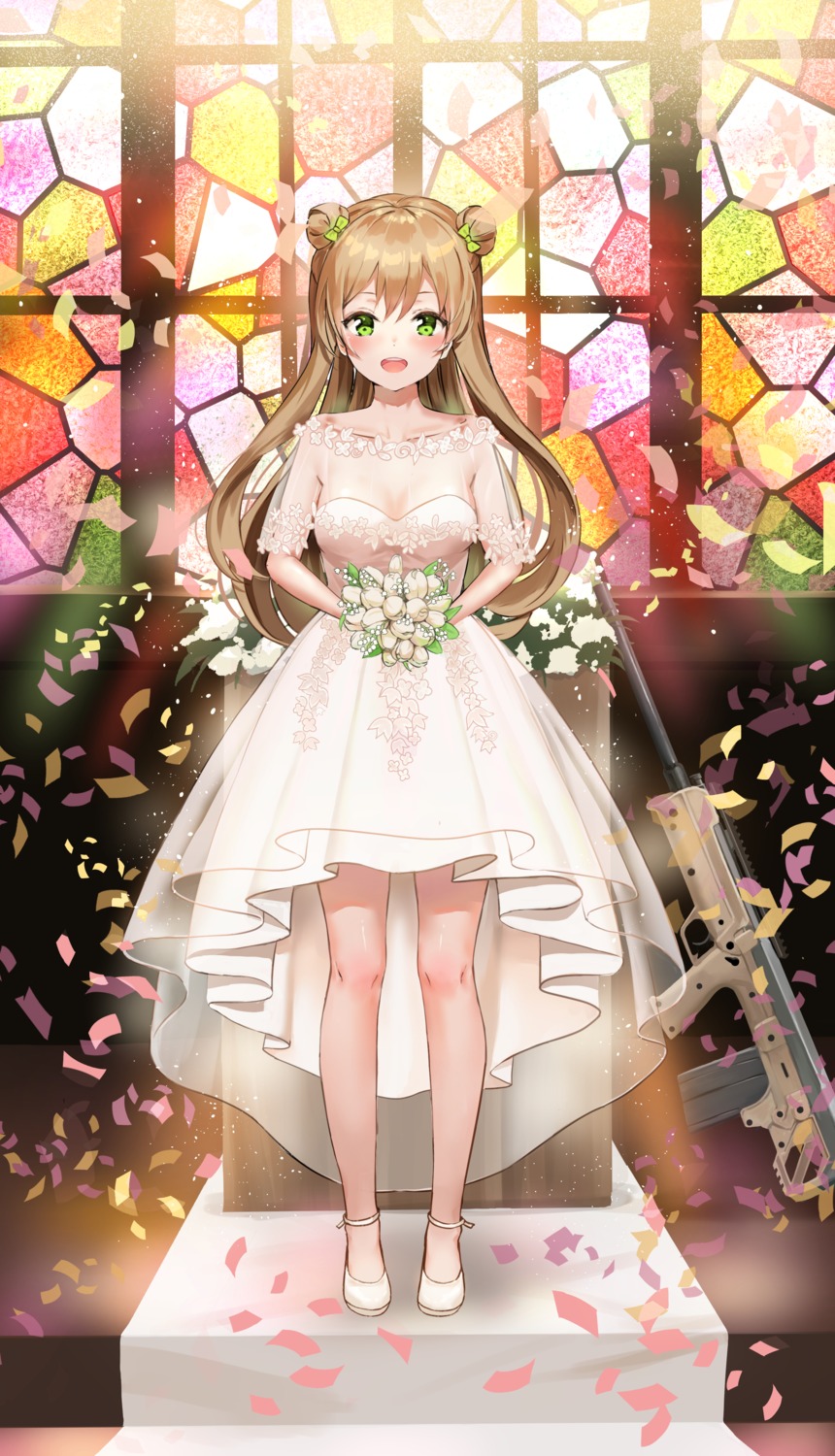 artist_revision, cleavage, dress, girls_frontline, gun, kian, rfb_(girls_frontline), see_through