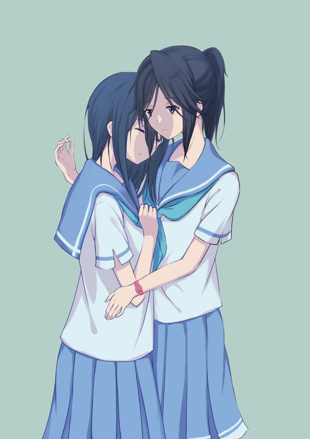 hibike!_euphonium, kasaki_nozomi, liz_to_aoi_tori, maydcafe, seifuku, yoroizuka_mizore, yuri