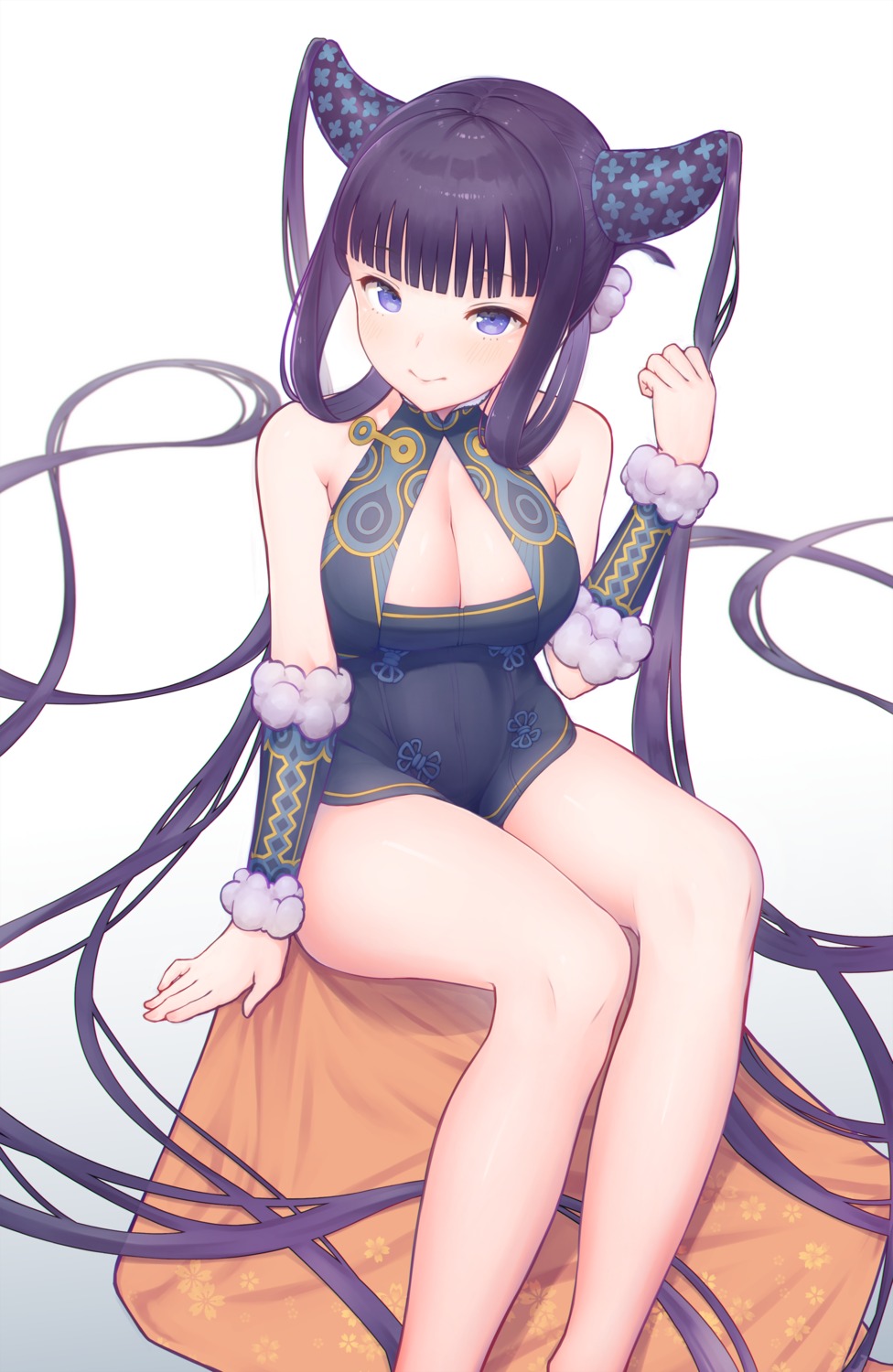 asian_clothes, cleavage, fate/grand_order, horns, urigarasu, yang_yuhuan_(fate)