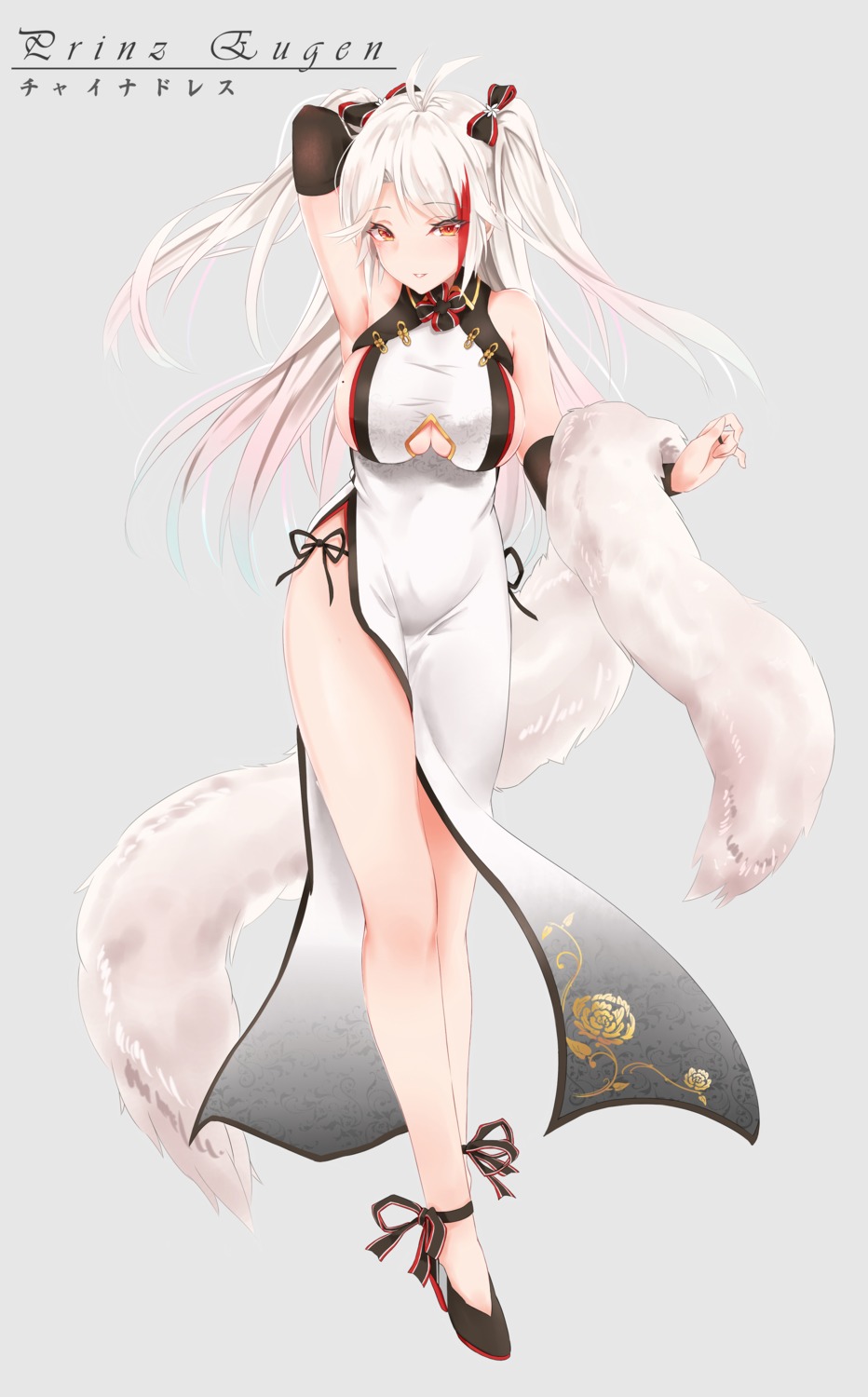 azur_lane, chinadress, cleavage, niie, pantsu, prinz_eugen_(azur_lane), string_panties