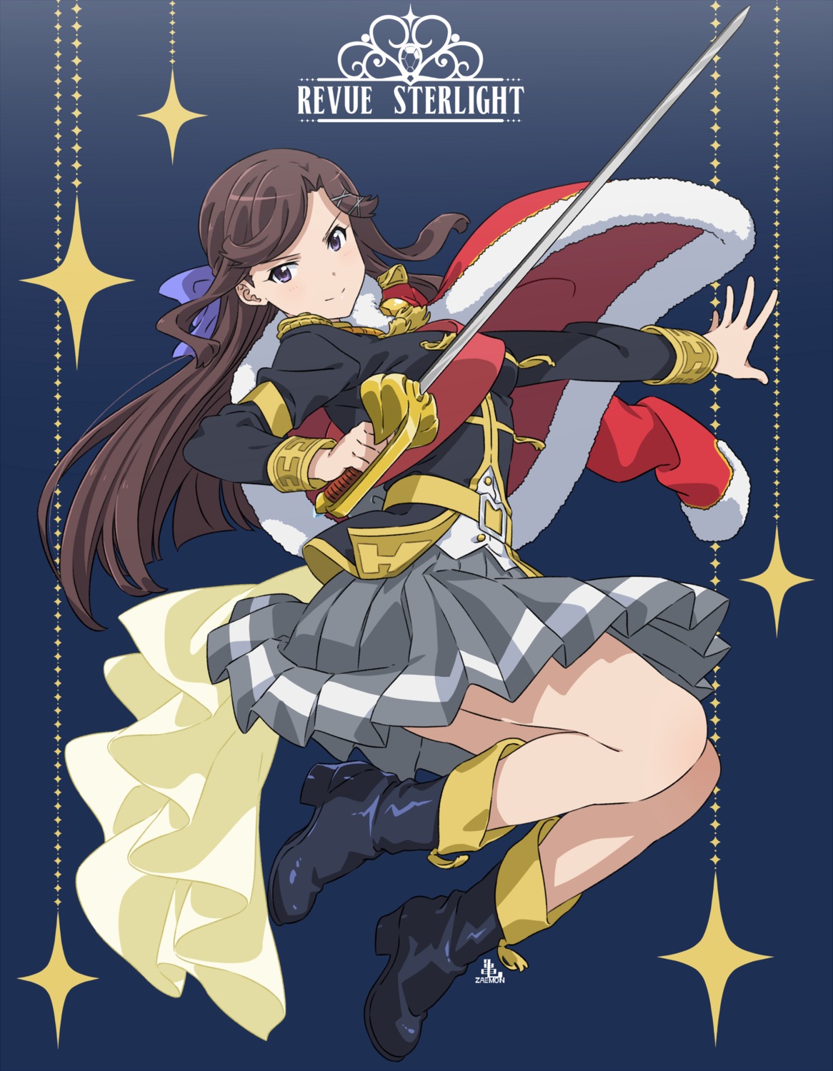 heels, kamezaemon, shoujo_kageki_revue_starlight, skirt_lift, sword, tendou_maya, uniform