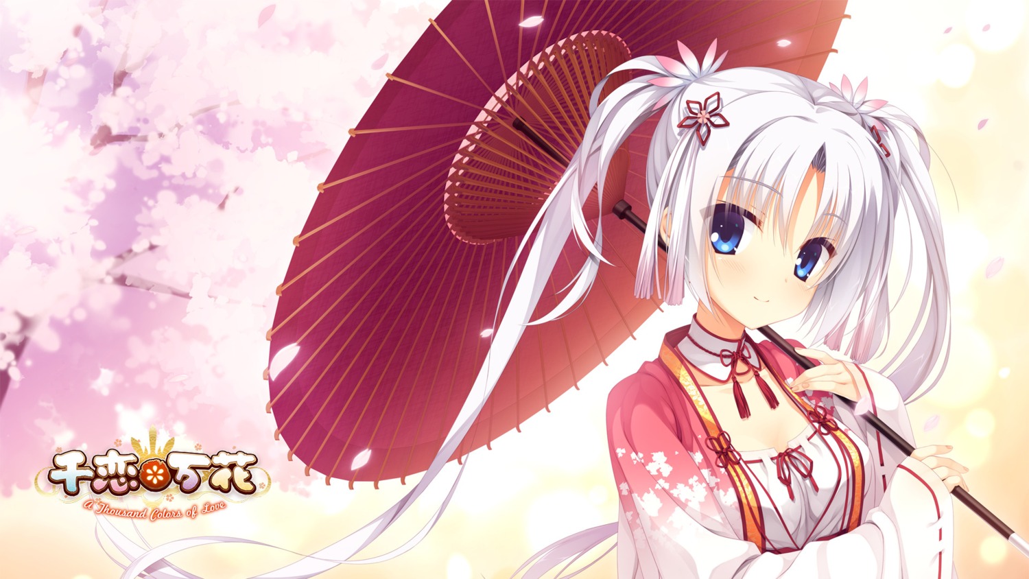 kobuichi, miko, senren_banka, tomotake_yoshino, umbrella, wallpaper, yuzu-soft