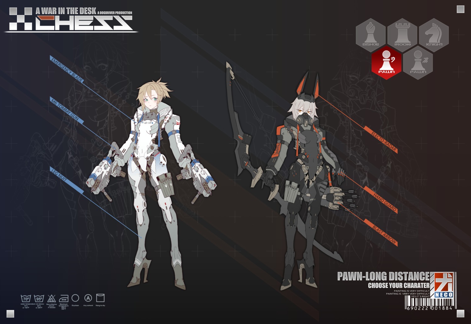 animal_ears, bunny_ears, gun, heels, lanyaojun, mecha_musume, weapon