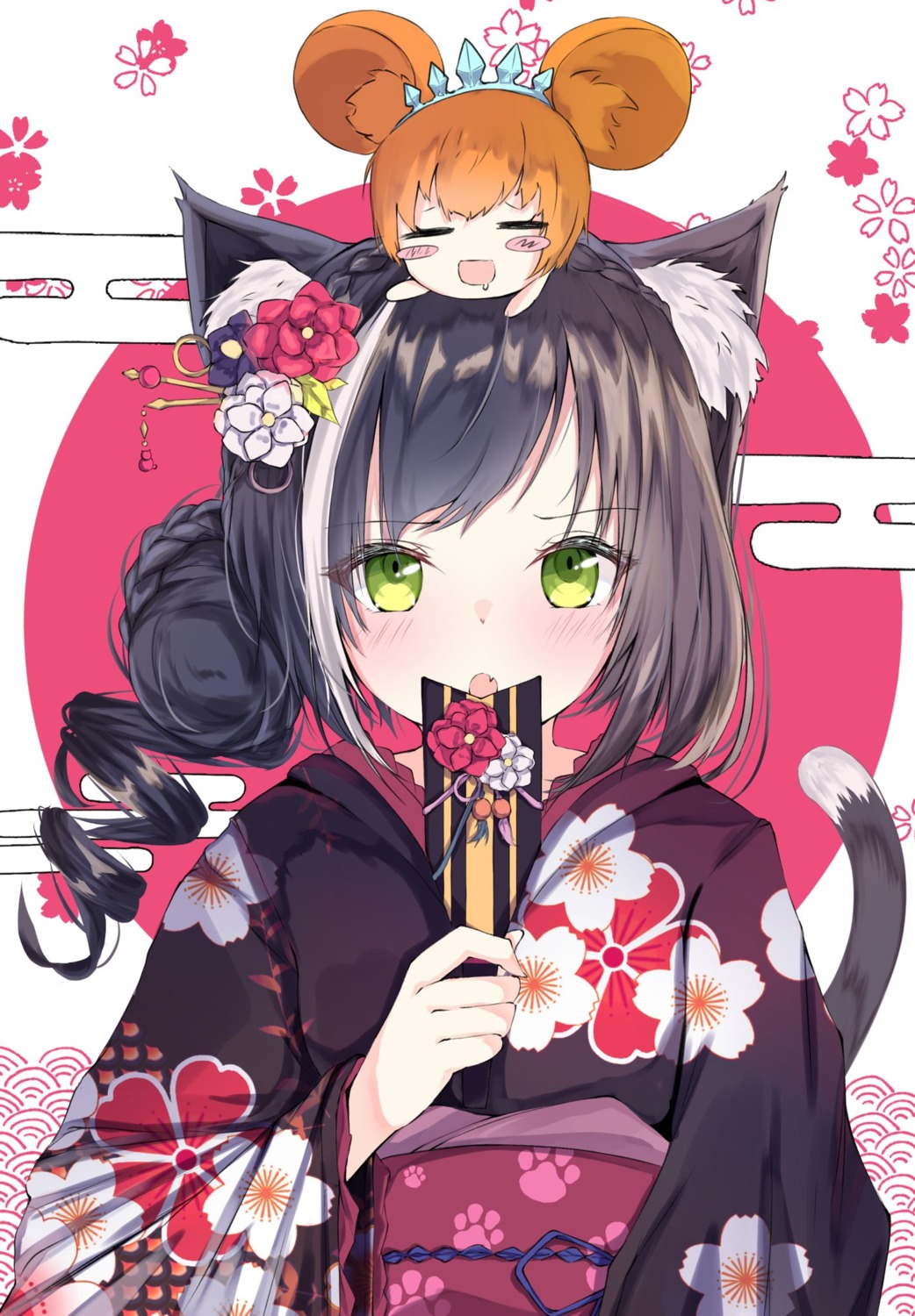animal_ears, japanese_clothes, karyl_(princess_connect), megumi_kei, princess_connect!, princess_connect!_re:dive, tail