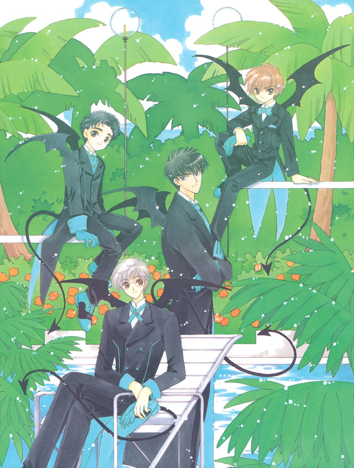 card_captor_sakura, clamp, crease, kinomoto_touya, li_syaoran, male, tsukishiro_yukito, yamazaki_takashi
