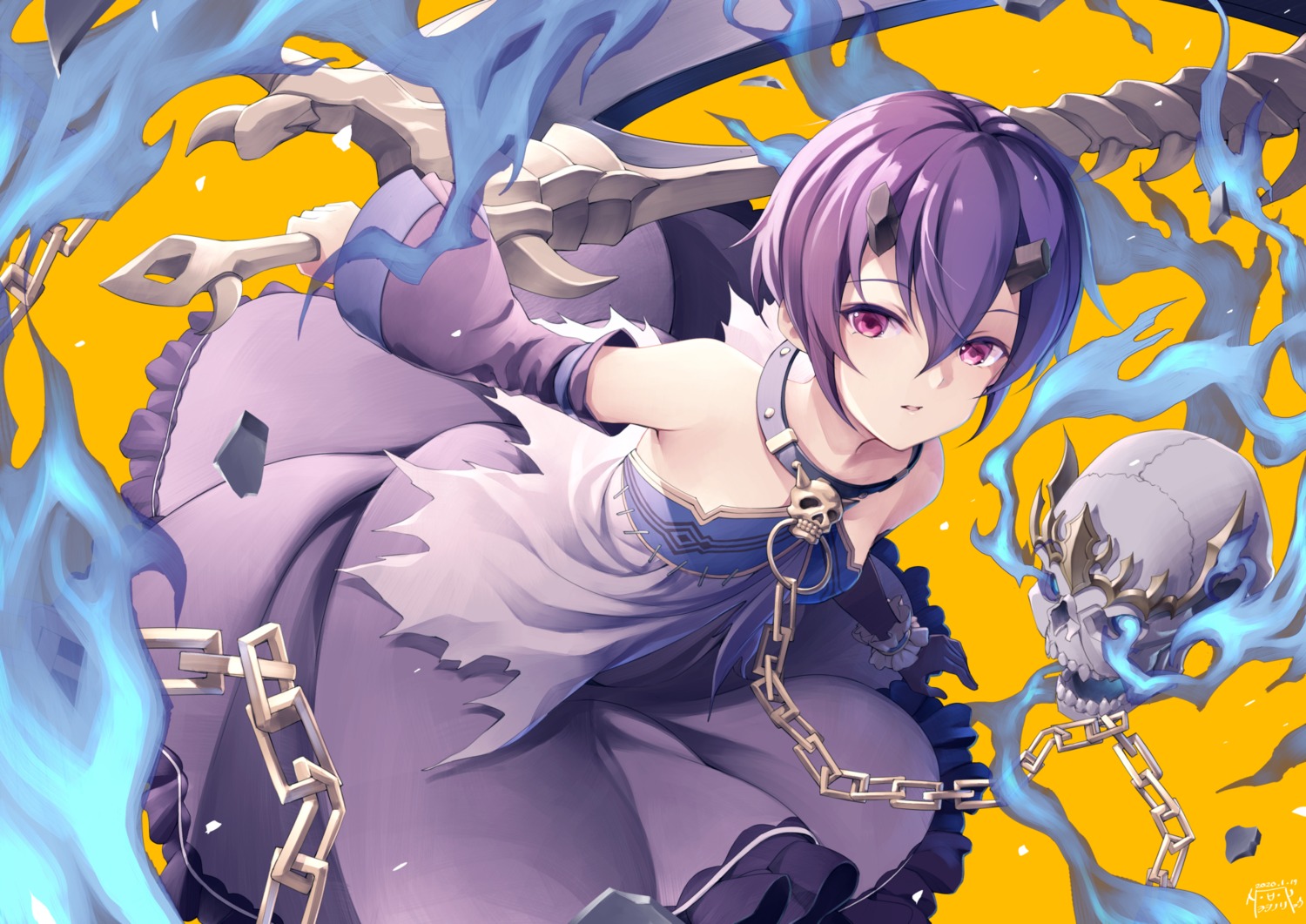 dress, kamiki_shinobu, princess_connect!, princess_connect!_re:dive, skirt_lift, weapon, yoshino_ryou