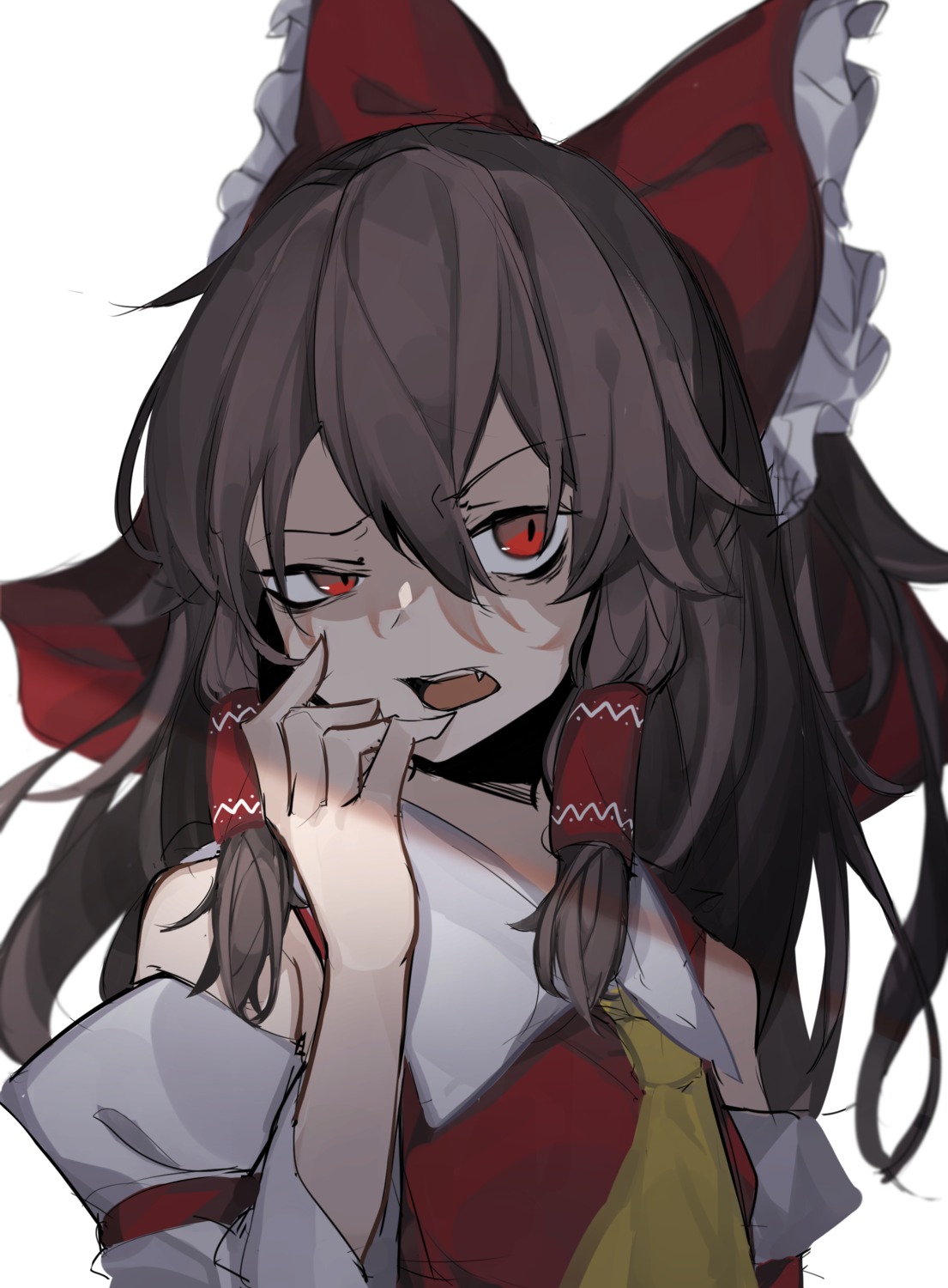 hakurei_reimu, hisha_(kan_moko), sketch, touhou