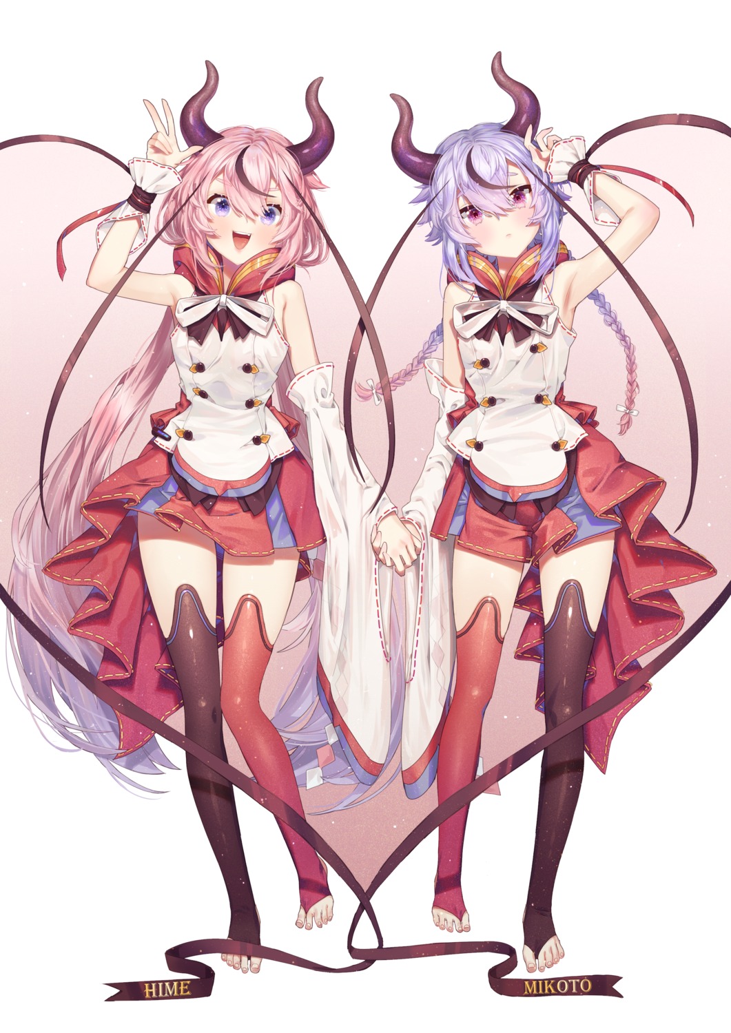 horns, meika_hime, meika_mikoto, oohhya, thighhighs, vocaloid